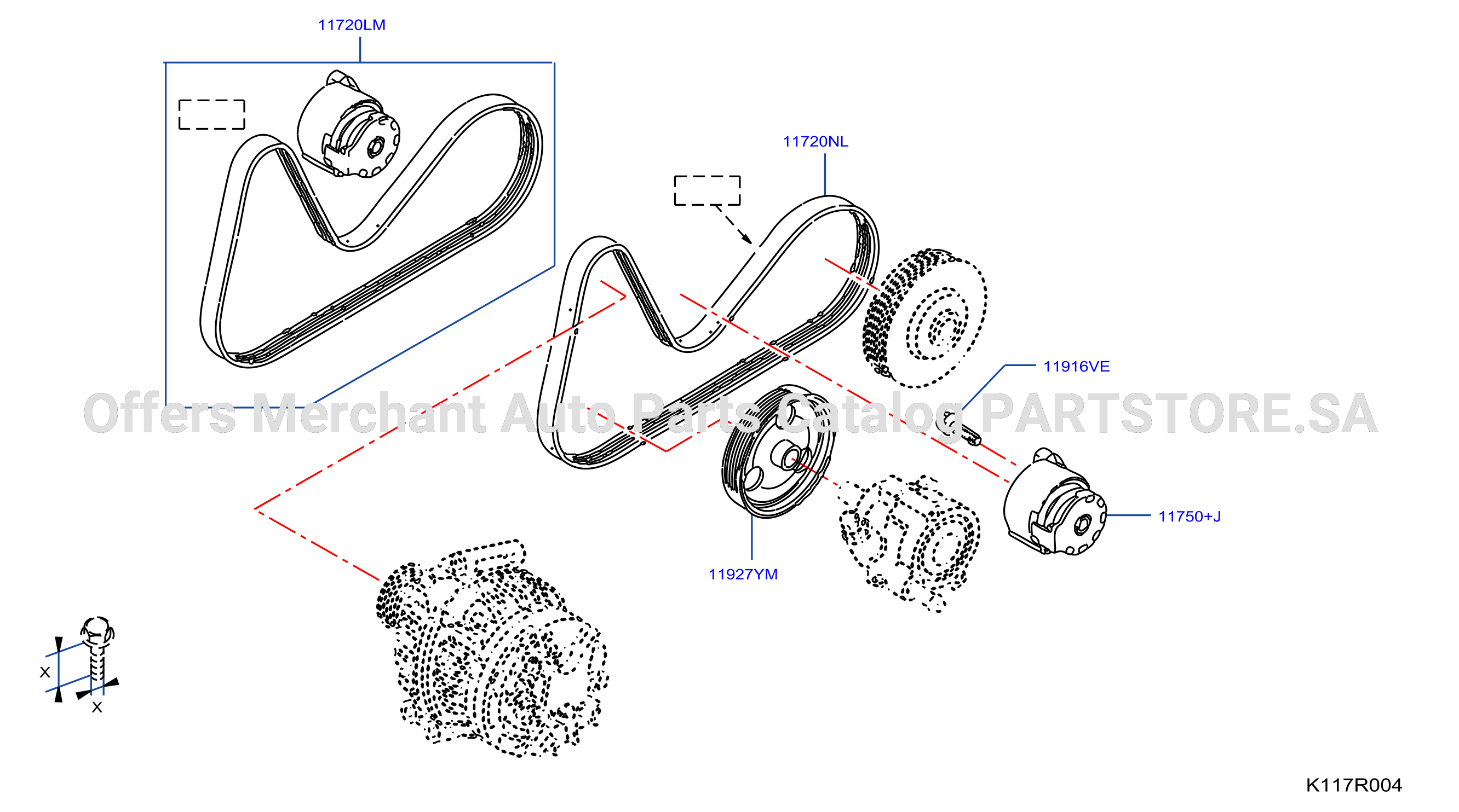 Fan Compressor Power Steering Belt