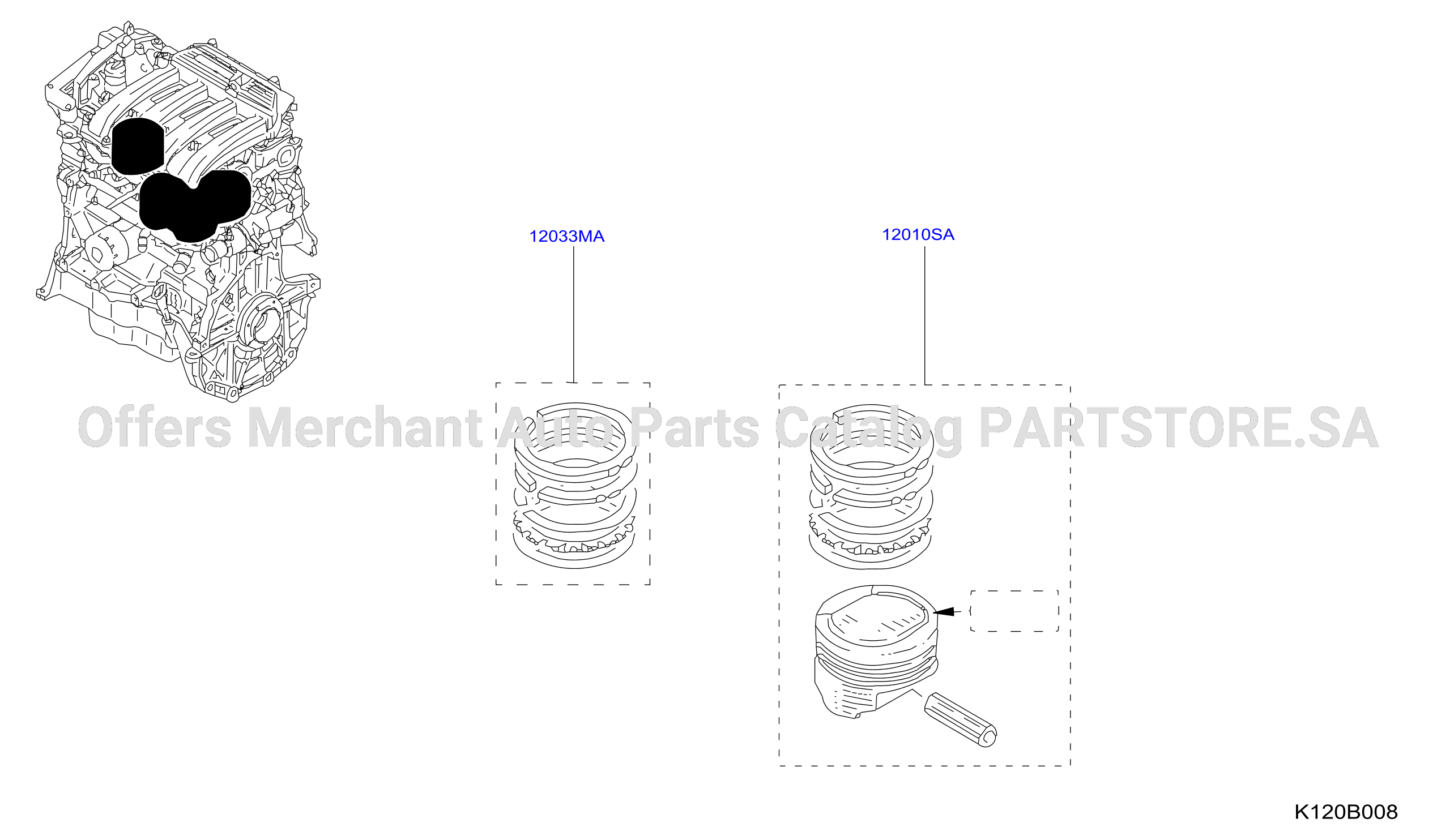 Piston Crankshaft Flywheel