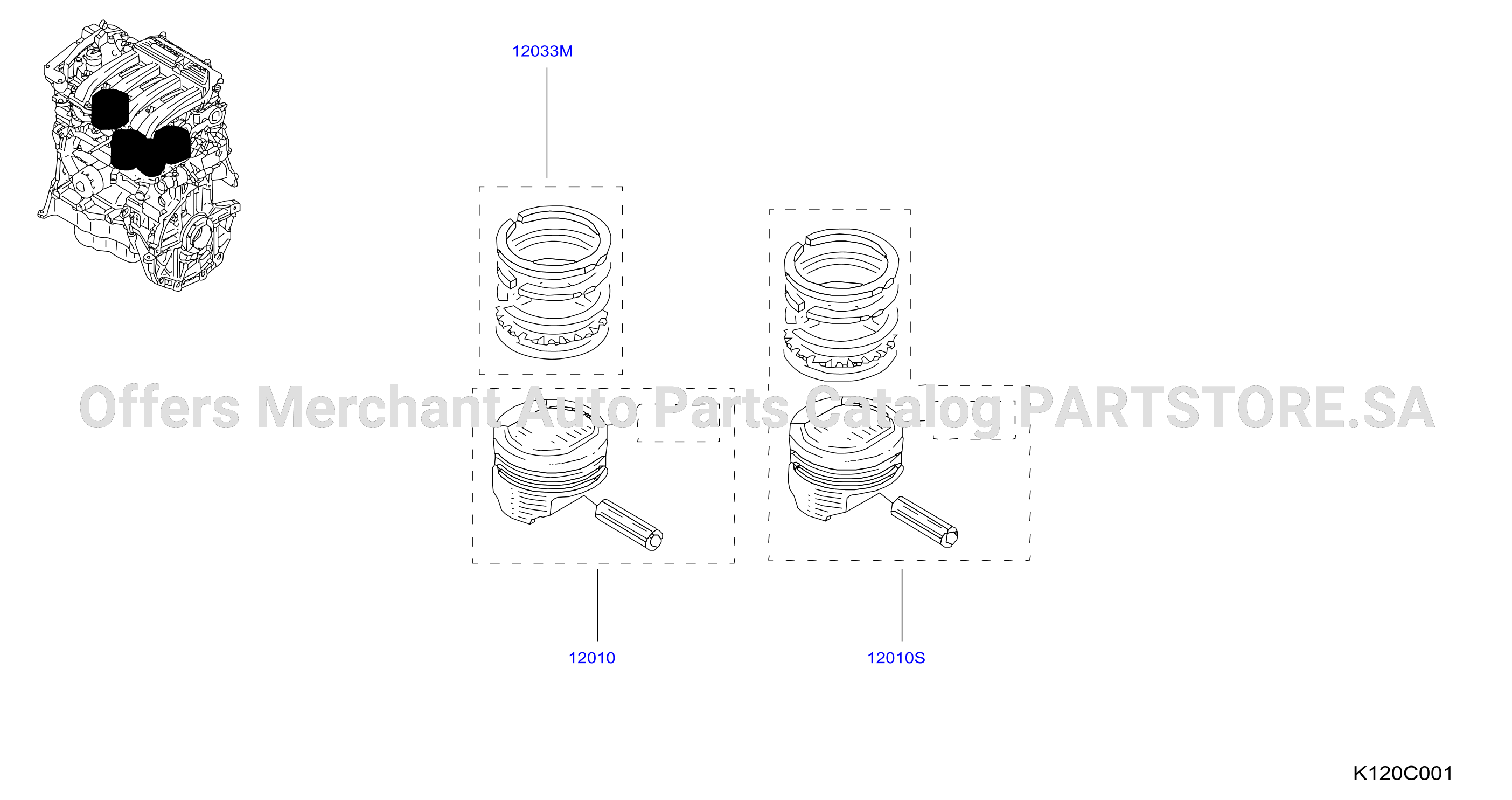 Piston Crankshaft Flywheel