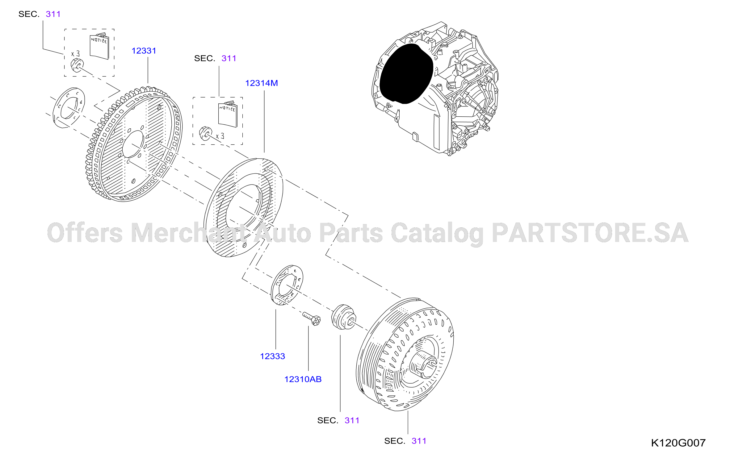 Piston Crankshaft Flywheel