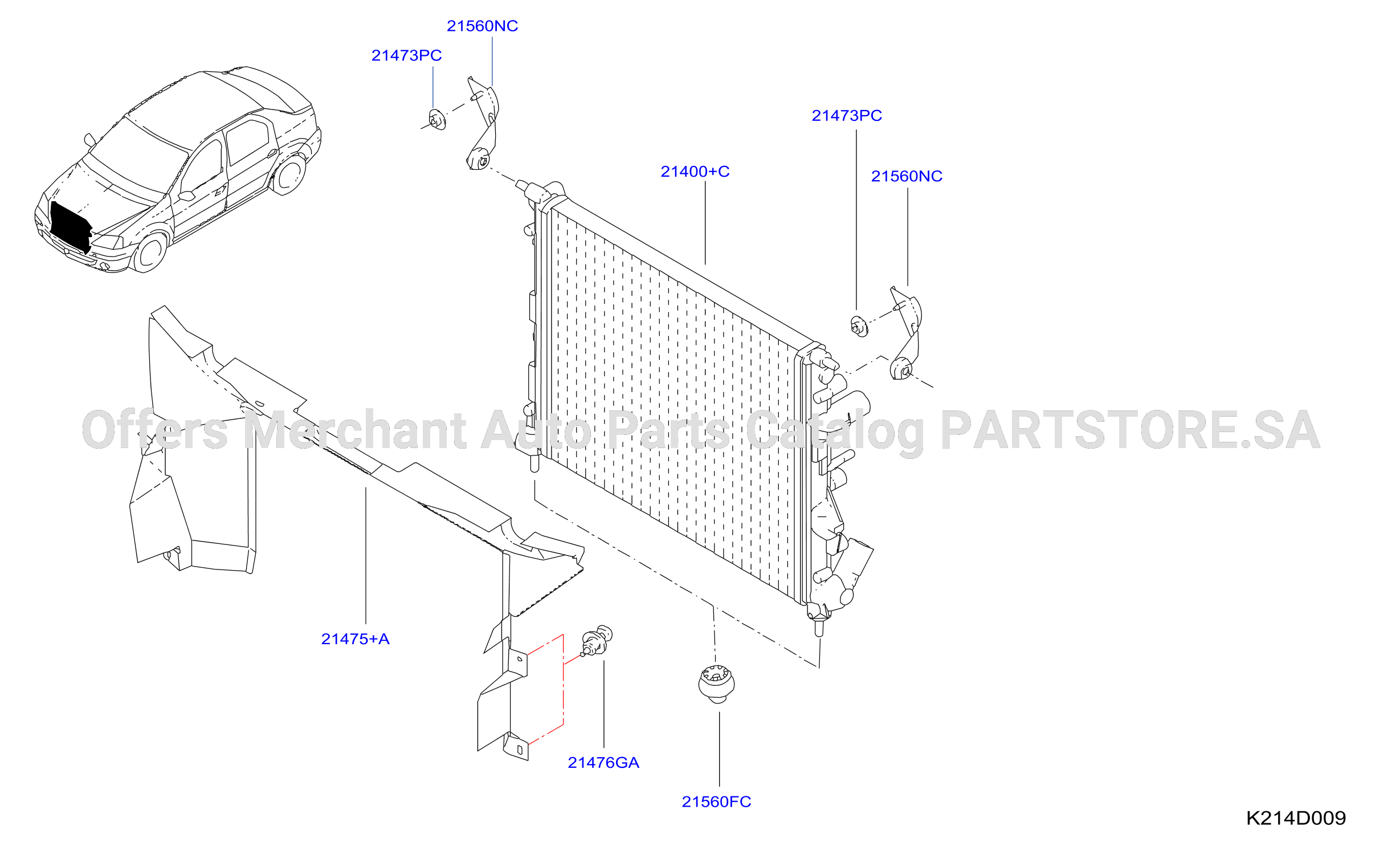 Radiator Shroud Inverter Cooling Wo Air Con