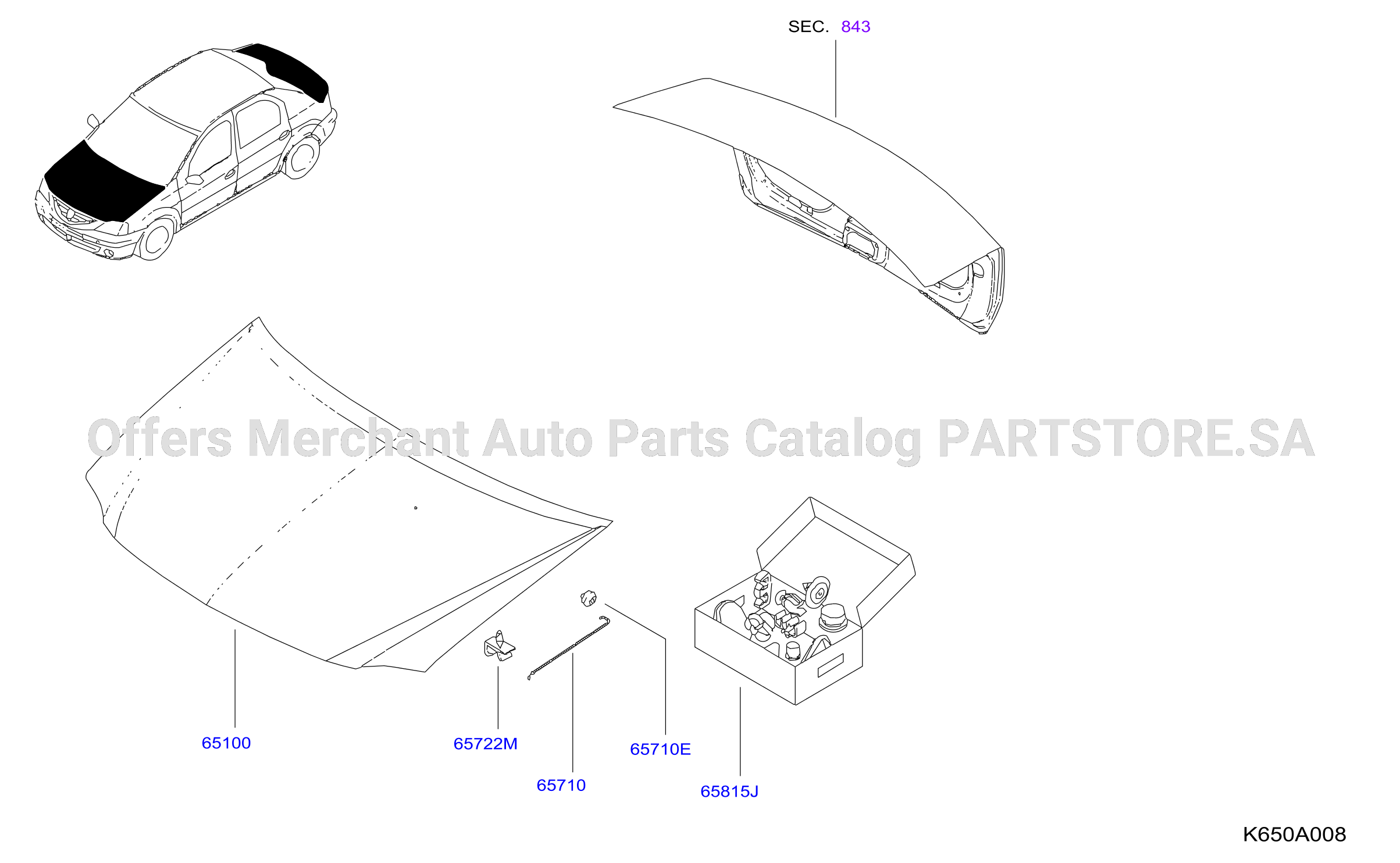 Hood Panel Hinge Fitting