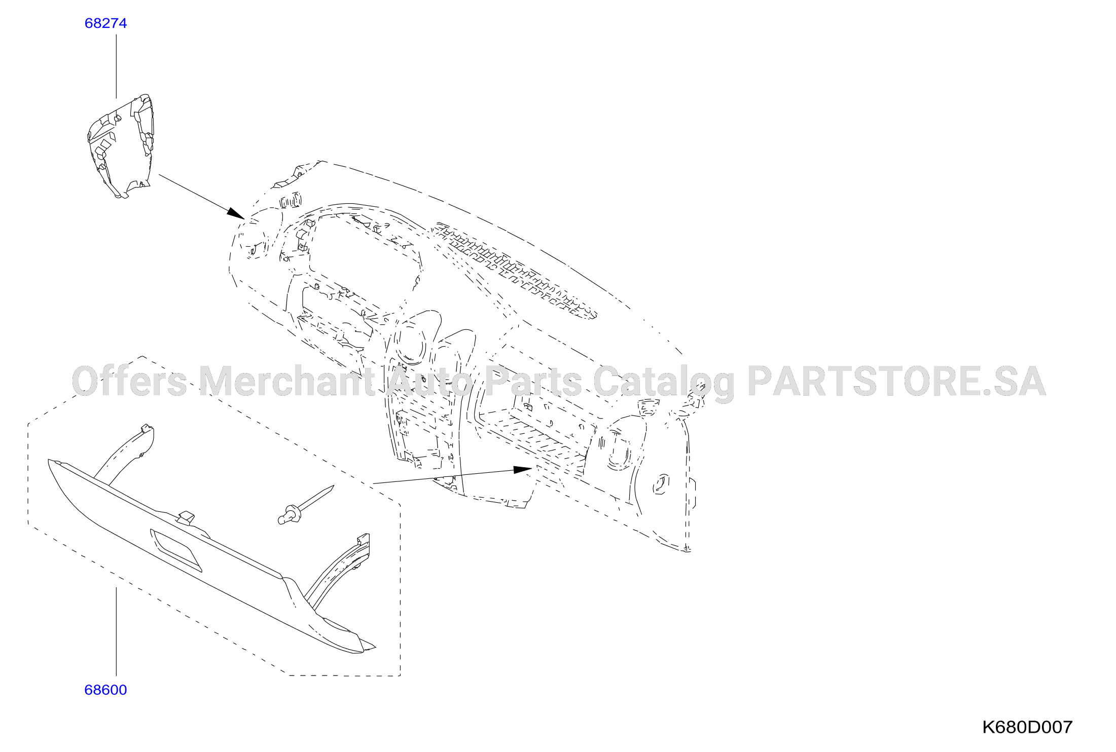 Instrument Panel Pad Cluster Lid Glove Box