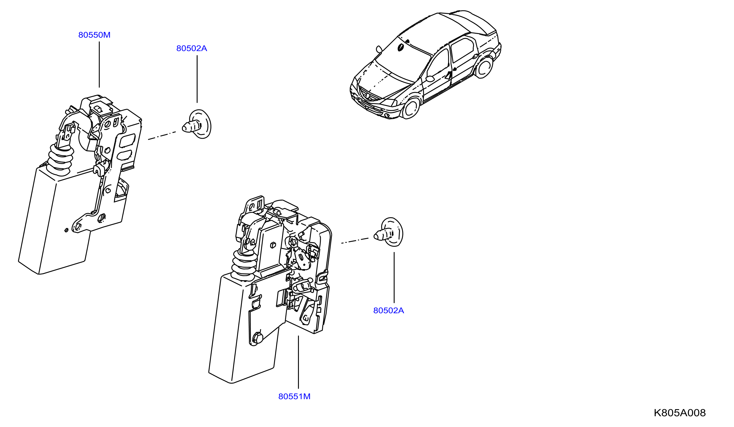 Front Door Lock Handle Actuator