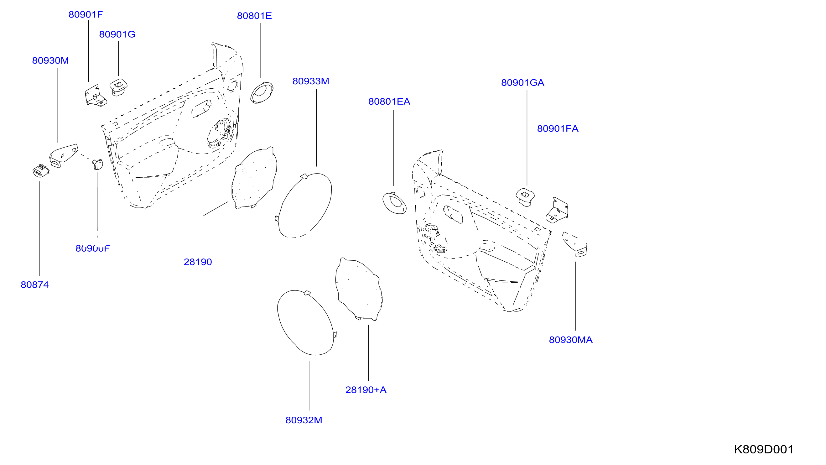 Front Door Trimming Fitting Parts