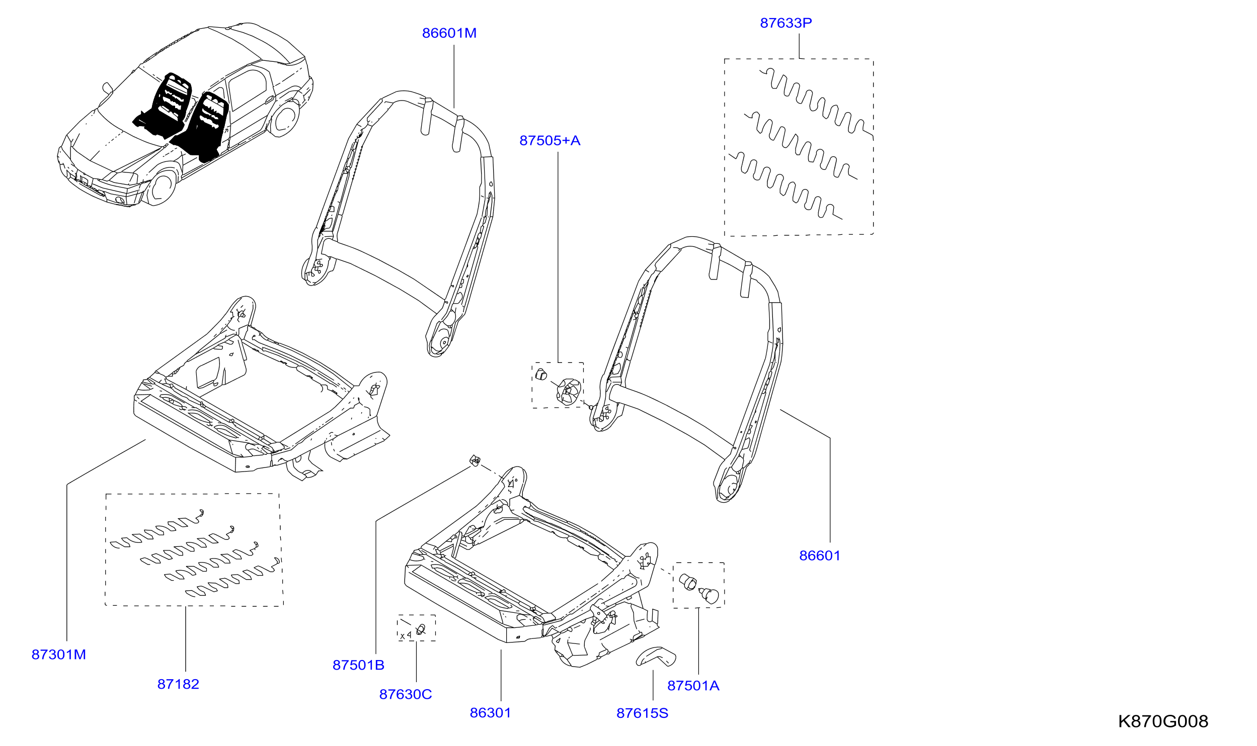 Front Seat Seat Frame