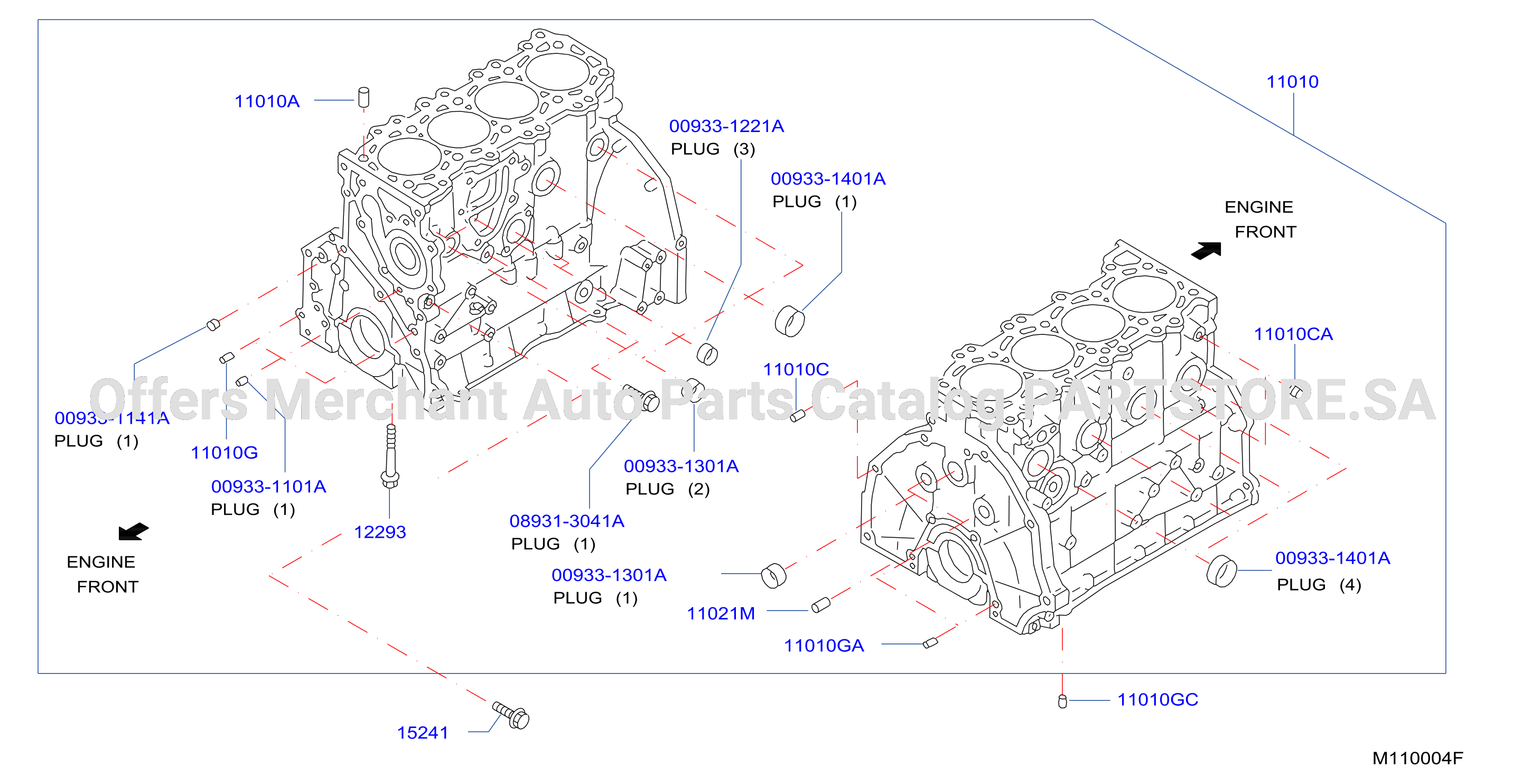 Cylinder Block Oil Pan Component Parts