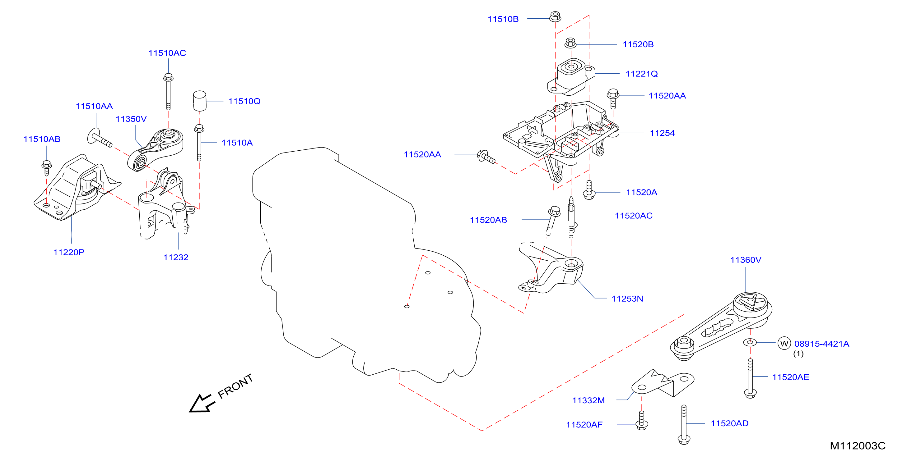 Engine Transmission Mounting 63Kw