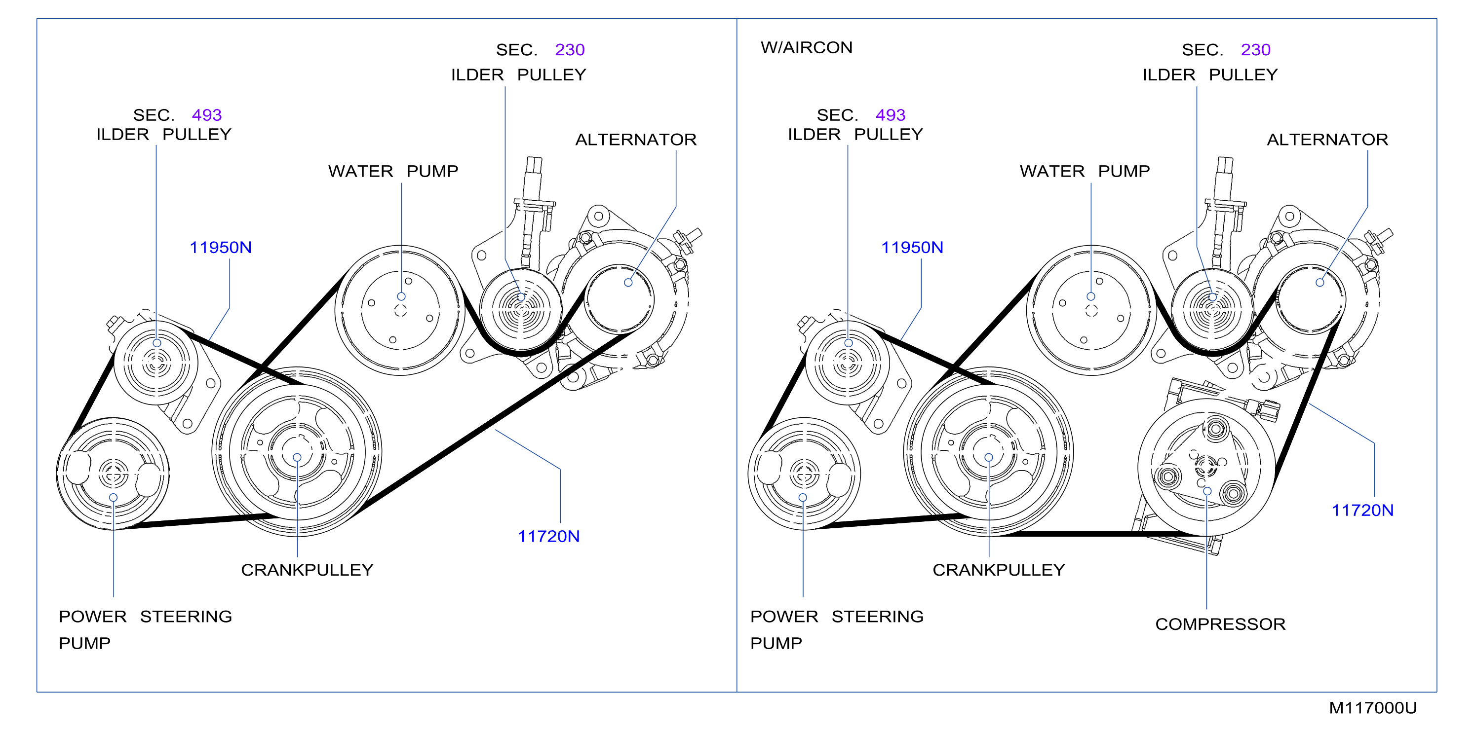 Fan Compressor Power Steering Belt