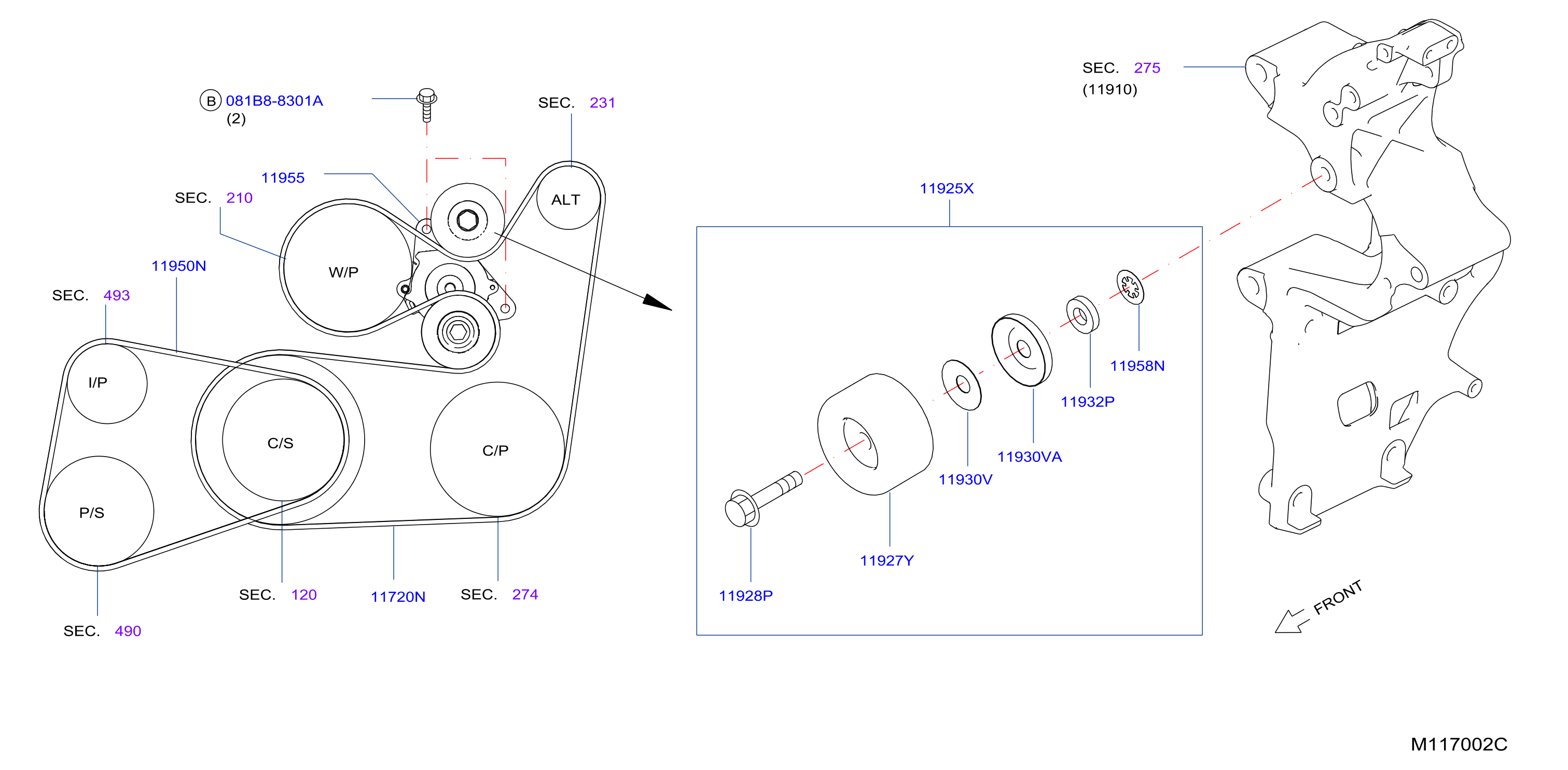 Fan Compressor Power Steering Belt