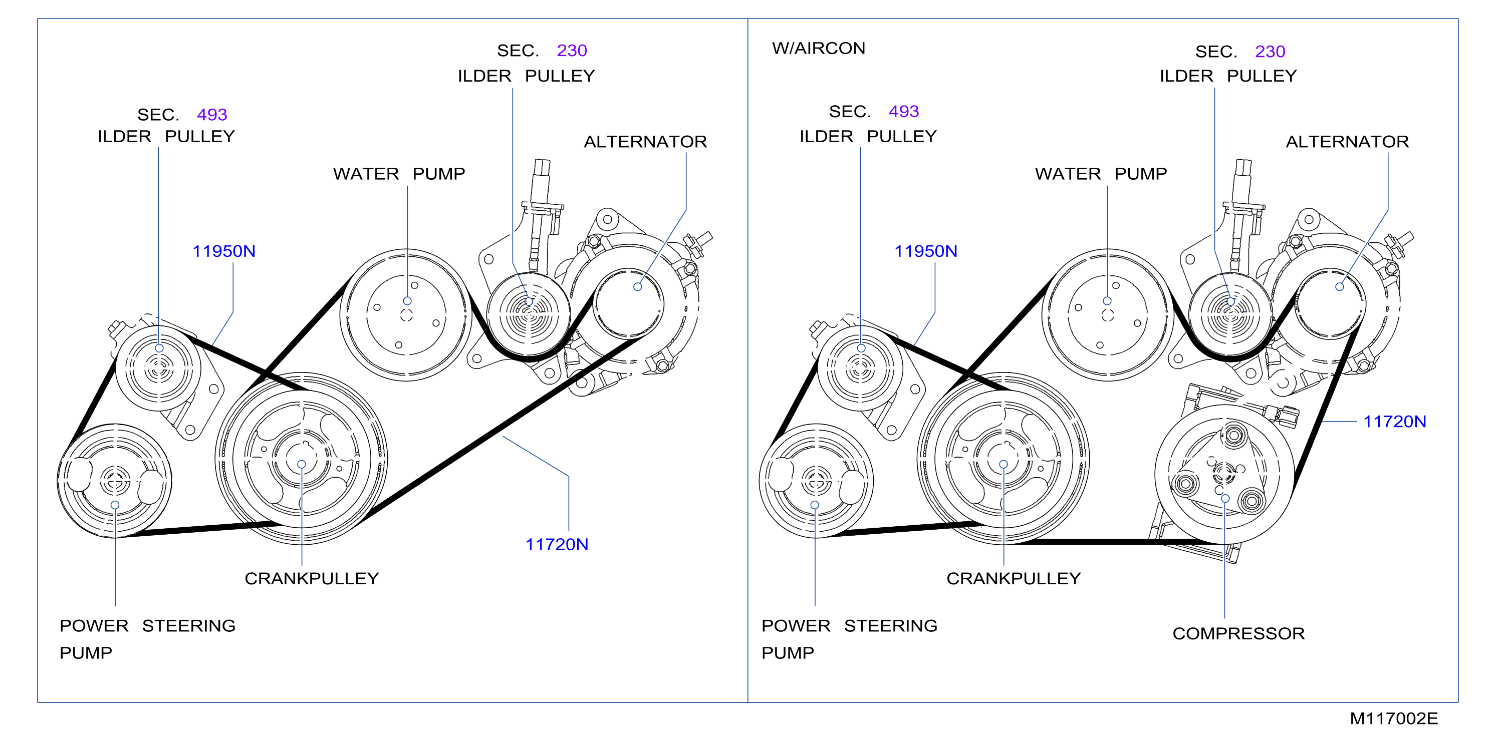 Fan Compressor Power Steering Belt