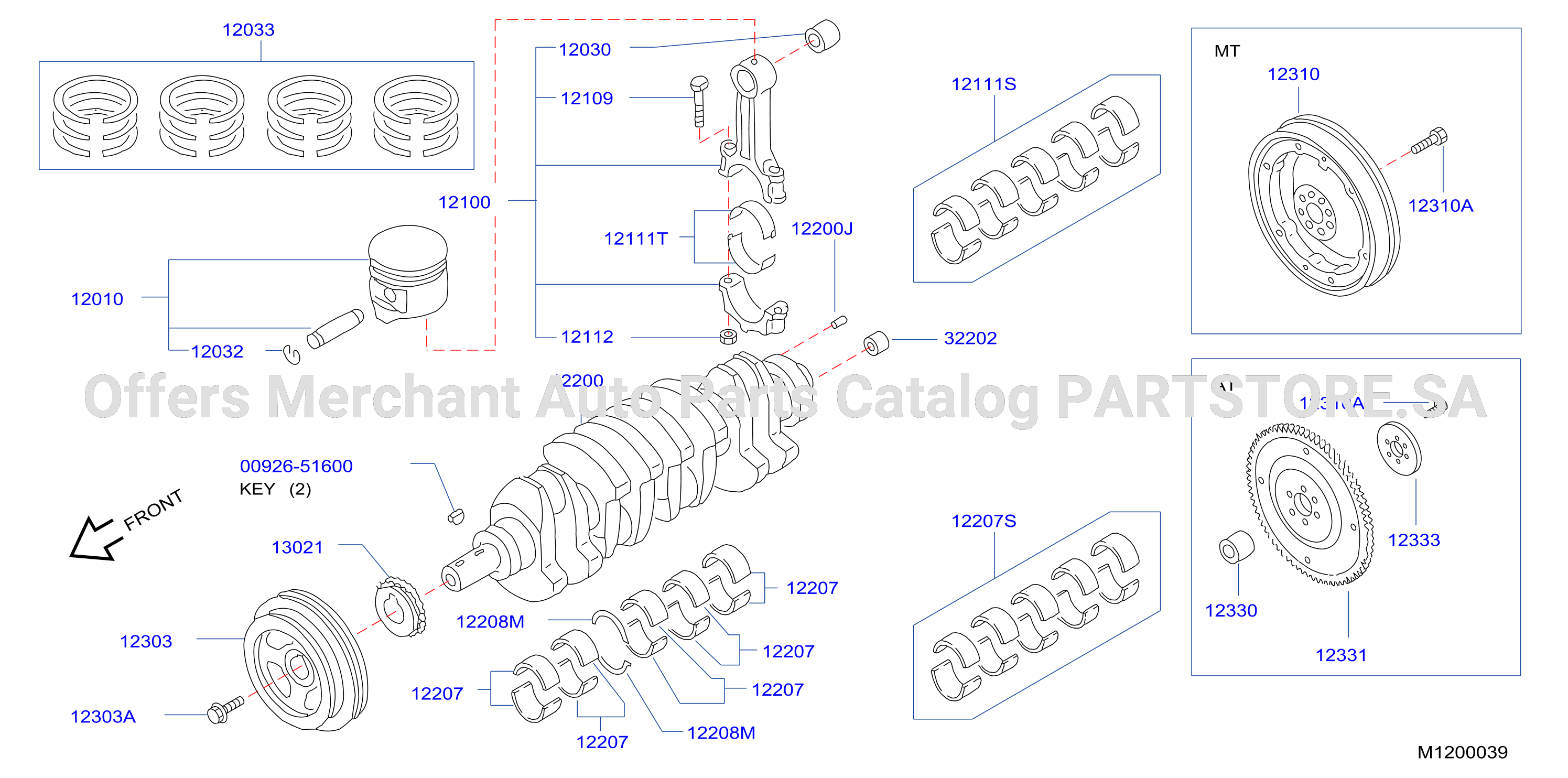 Piston Crankshaft Flywheel