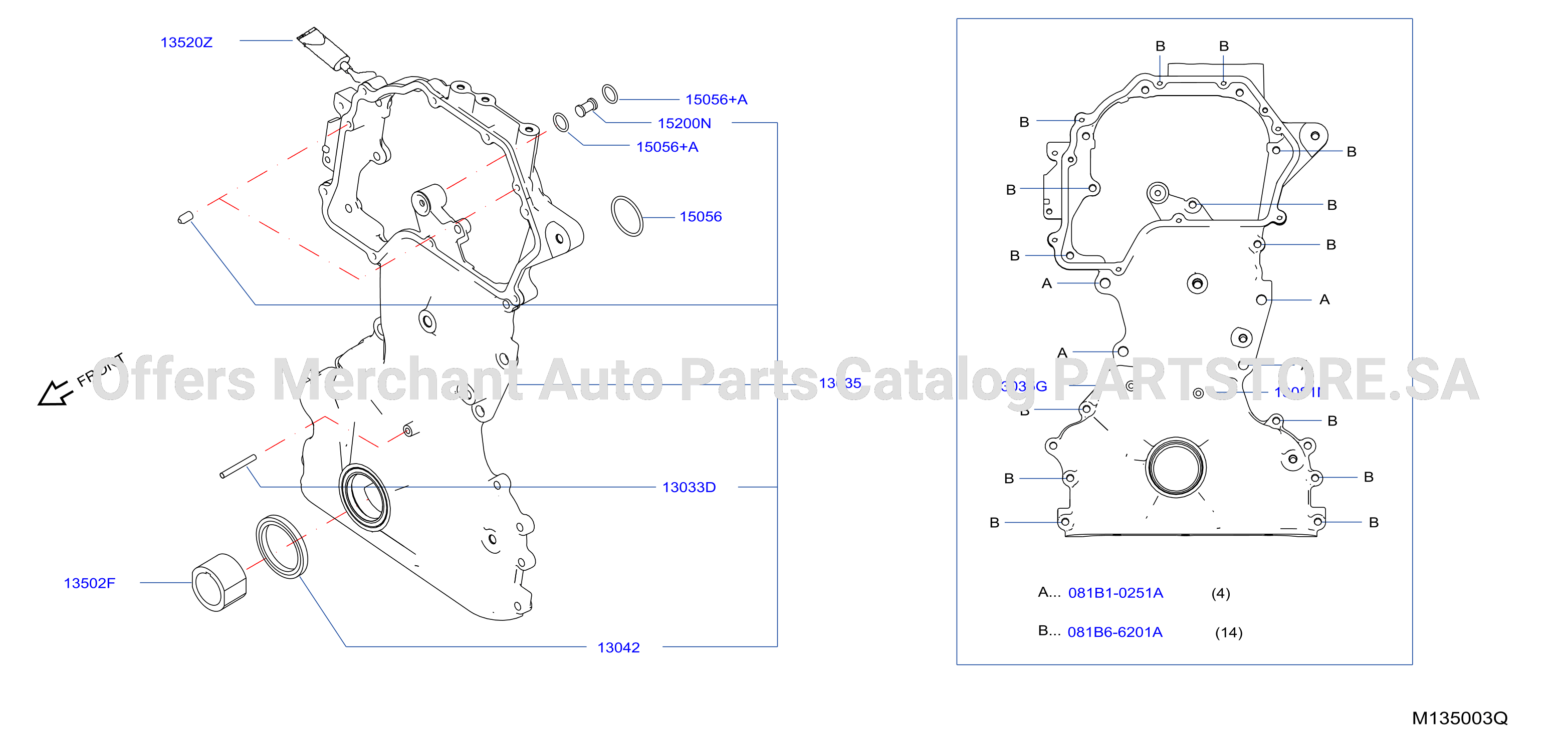 Front Cover Vacuum Pump Fitting