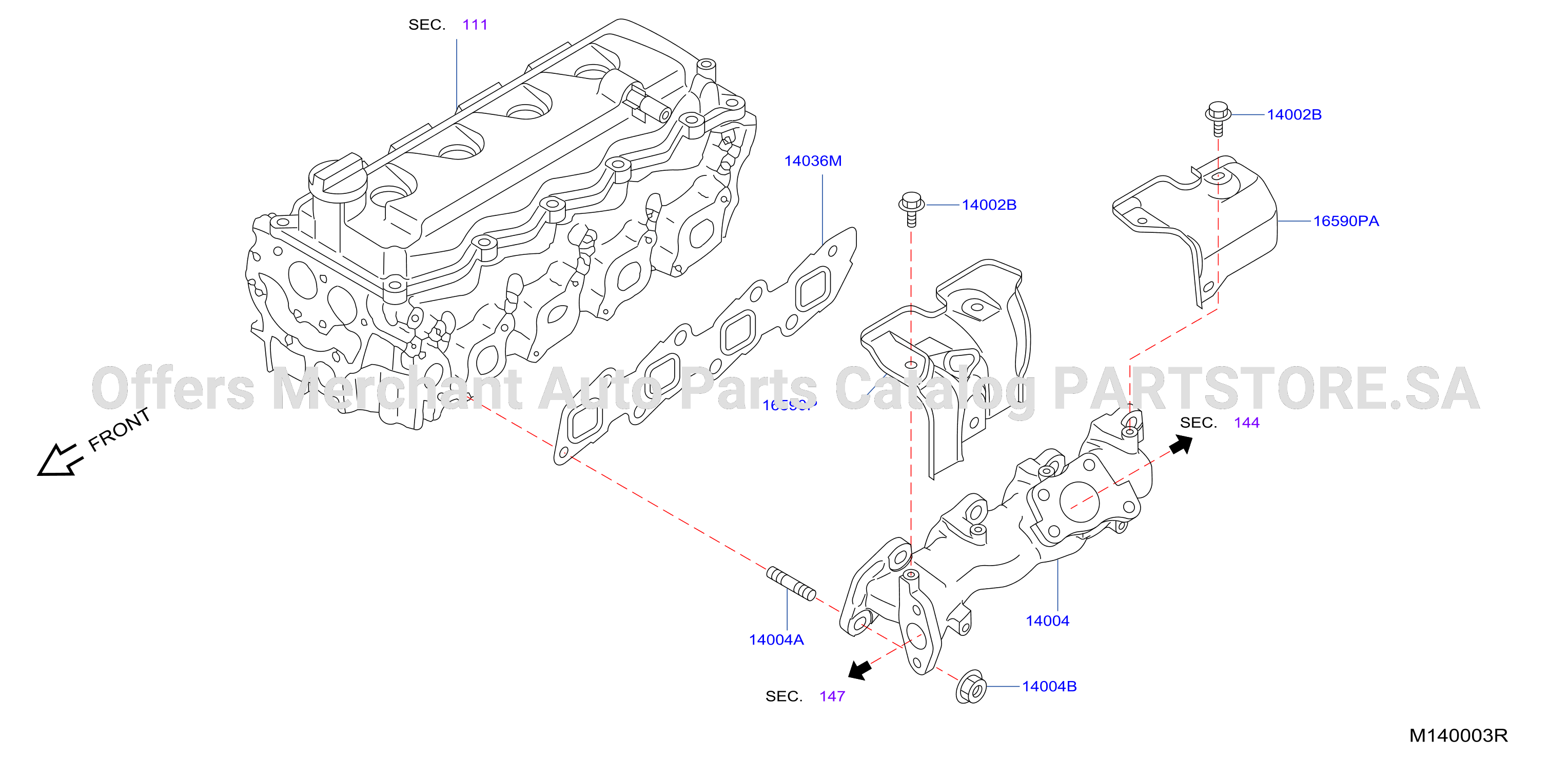 Manifold Exhaust Parts Lcv4 F / Brazil