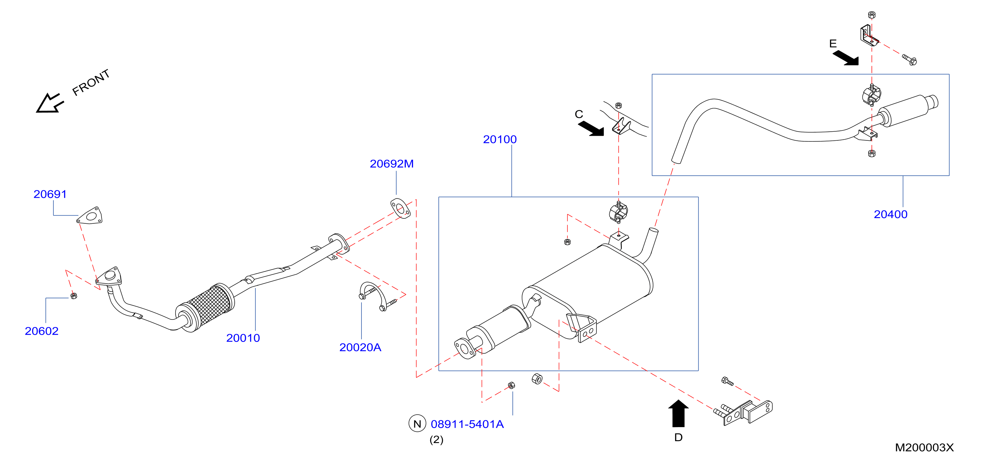 Exhaust Tube Muffler Assembly