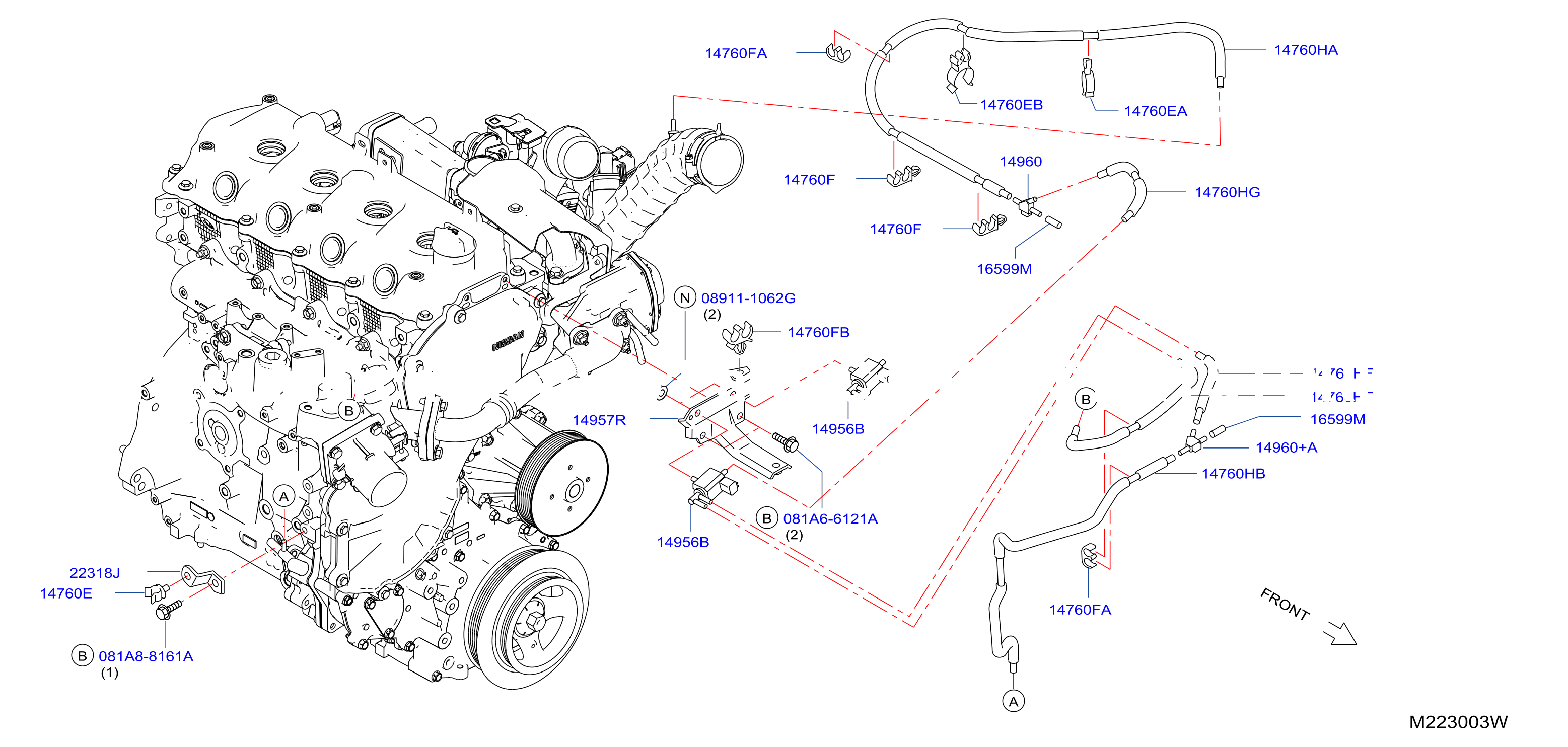 Engine Control Vacuum Piping W / O Egr Cooler