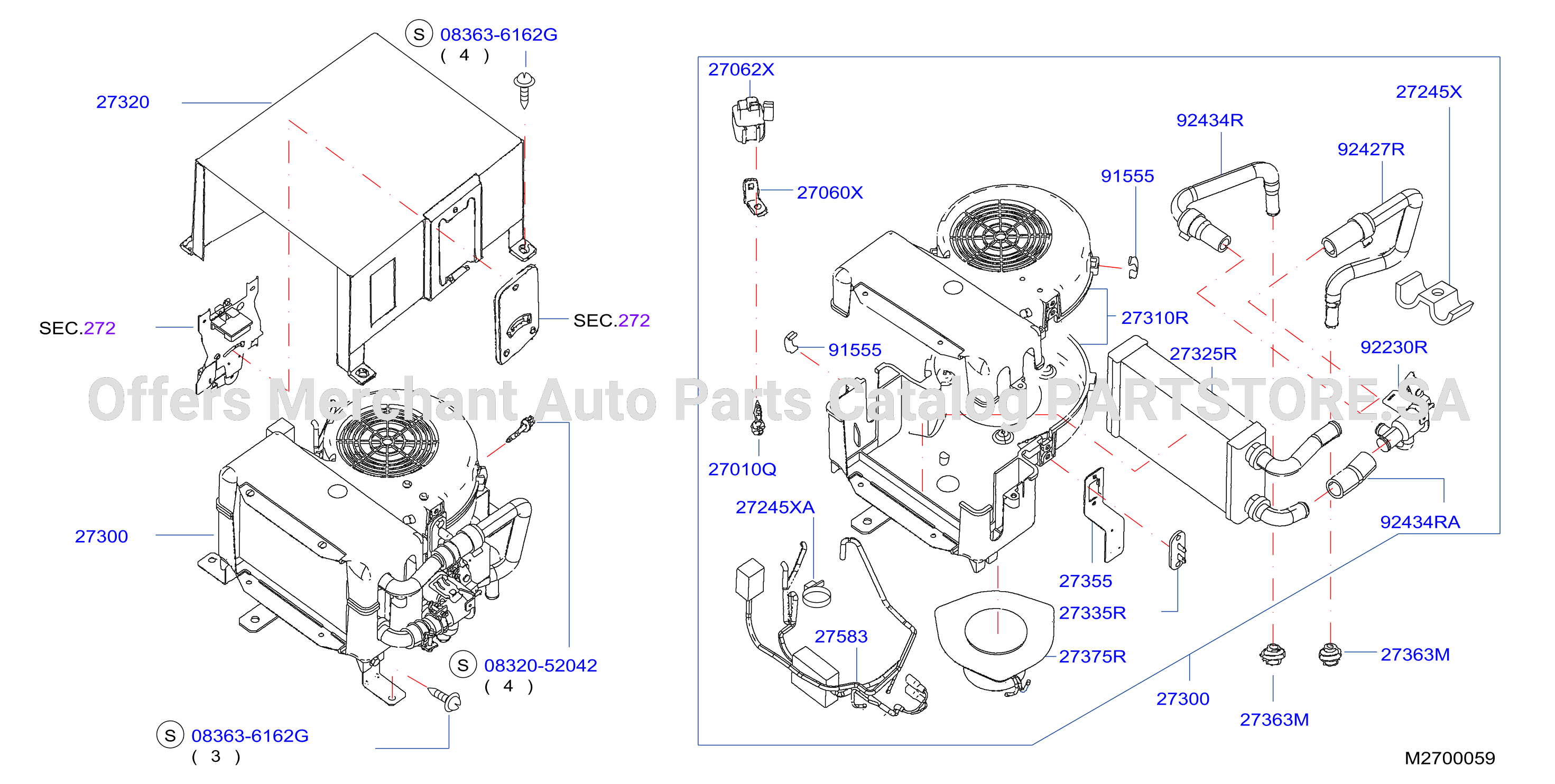 Heater Blower Unit Heater Rear