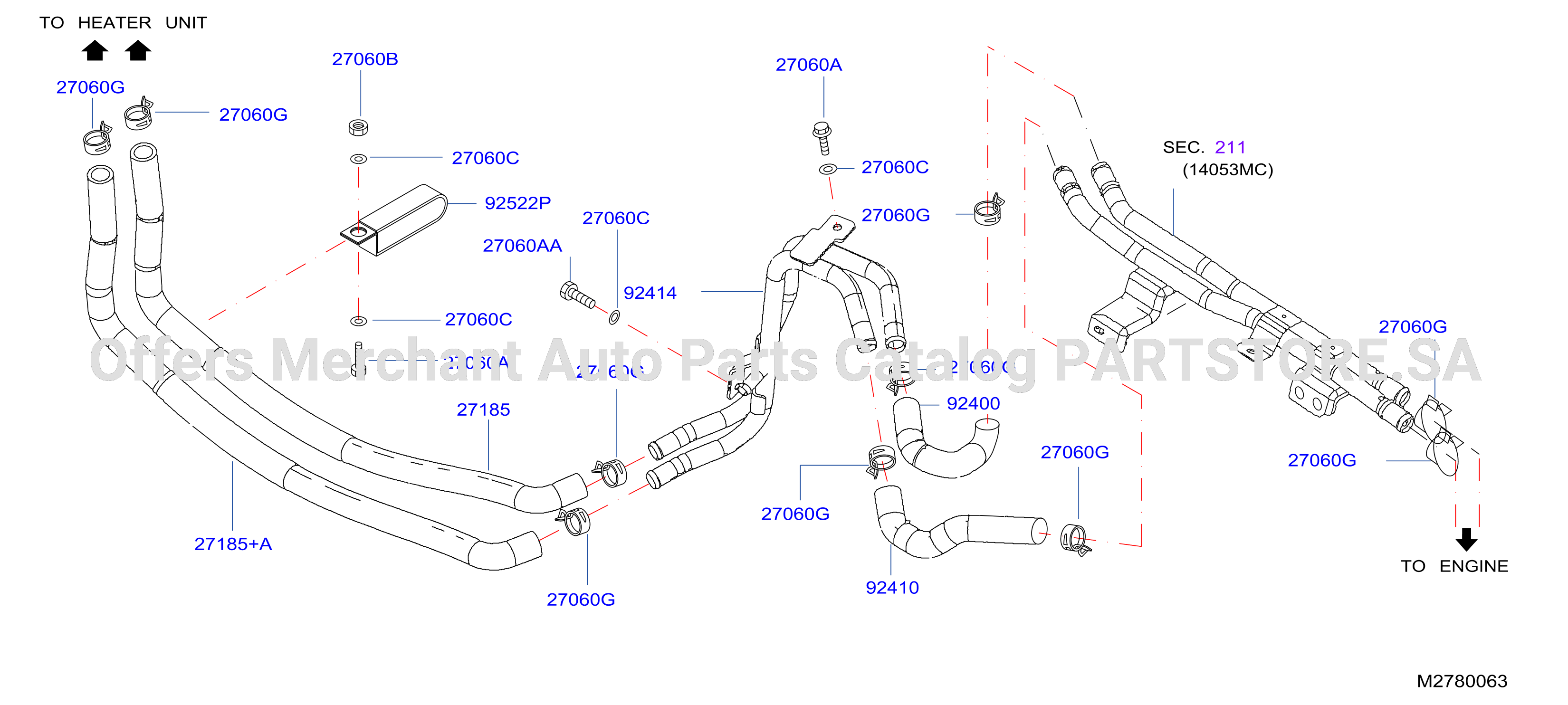 Heater Piping Single Cab