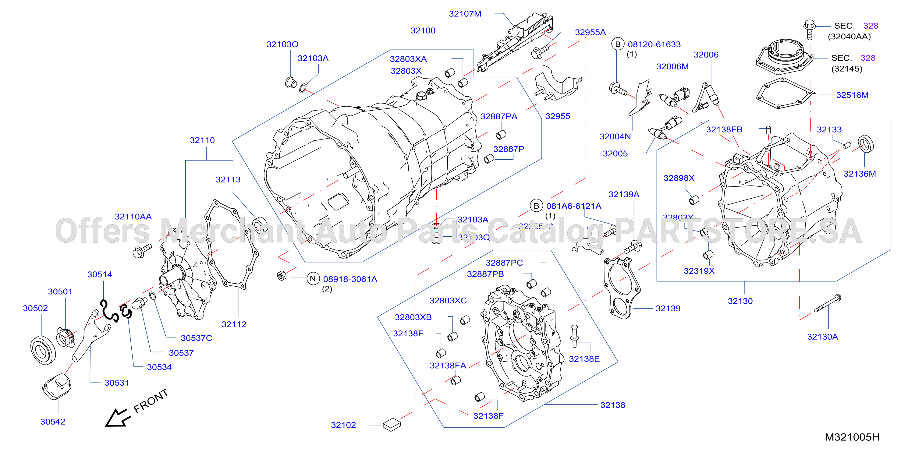 Transmission Case Clutch Release 4Wd Yd25De 6Mt
