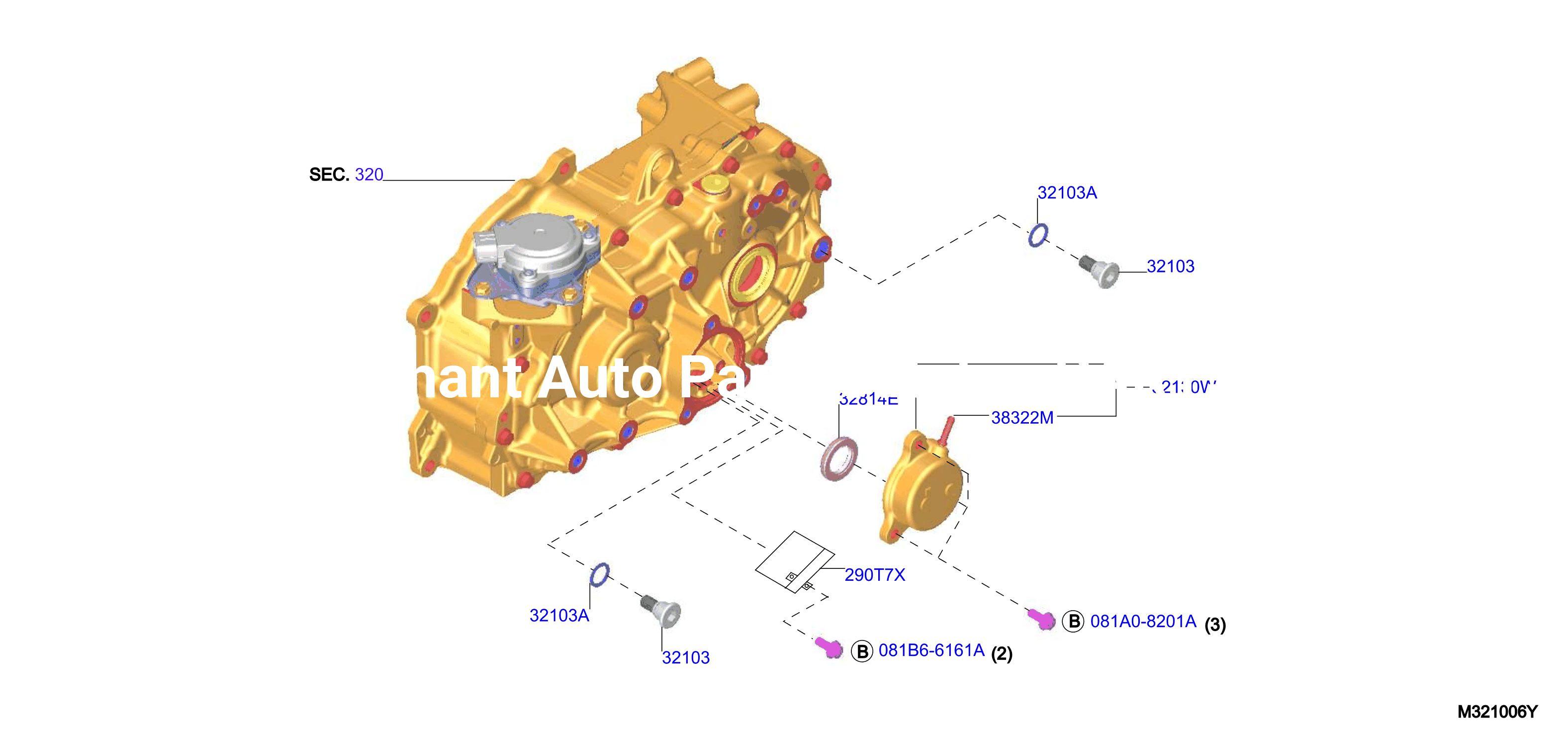 Transmission Case Clutch Release Fitting Parts