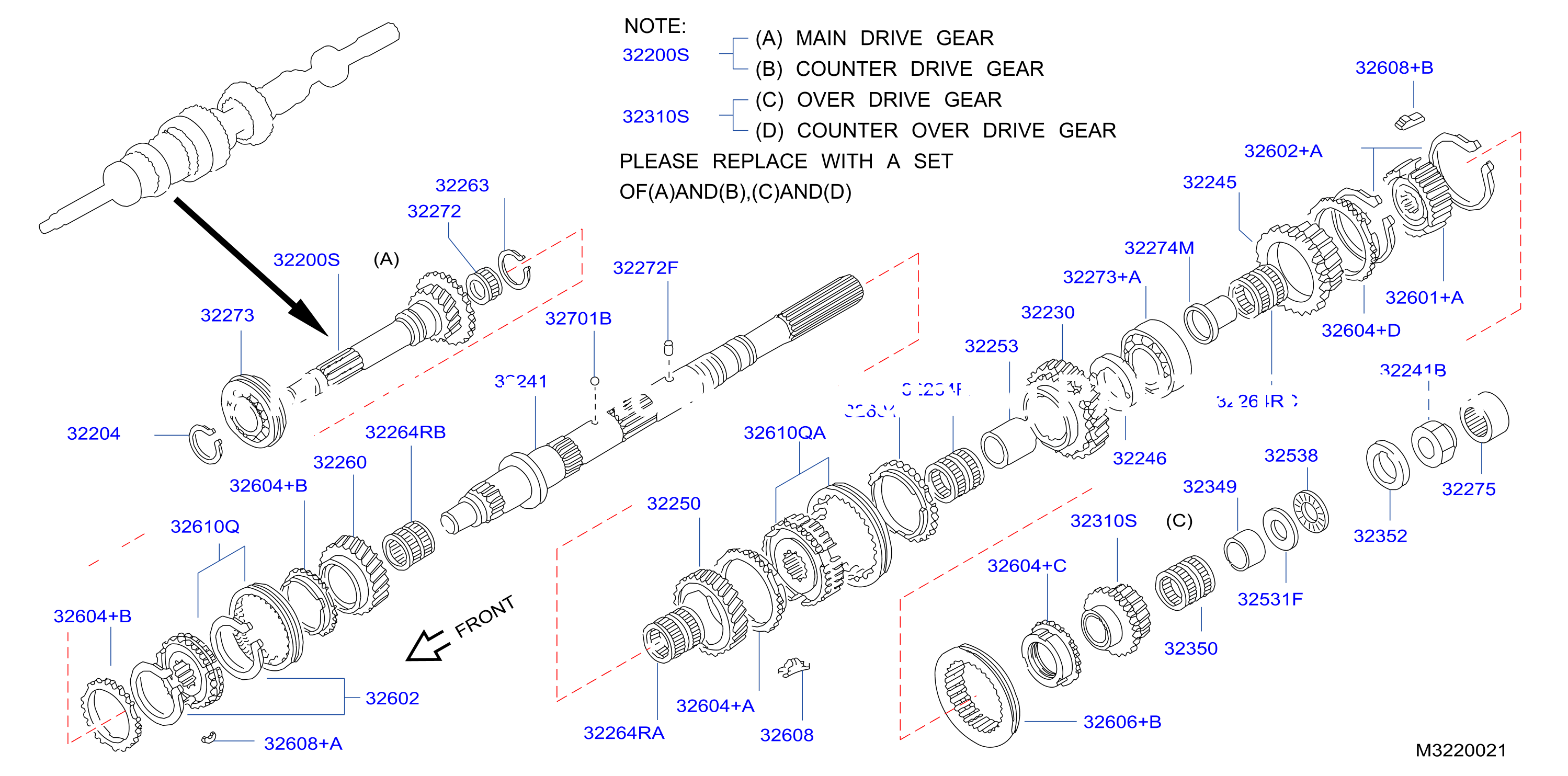 Transmission Gear 0202 Ka24E Td27T F / Gen Main Gear