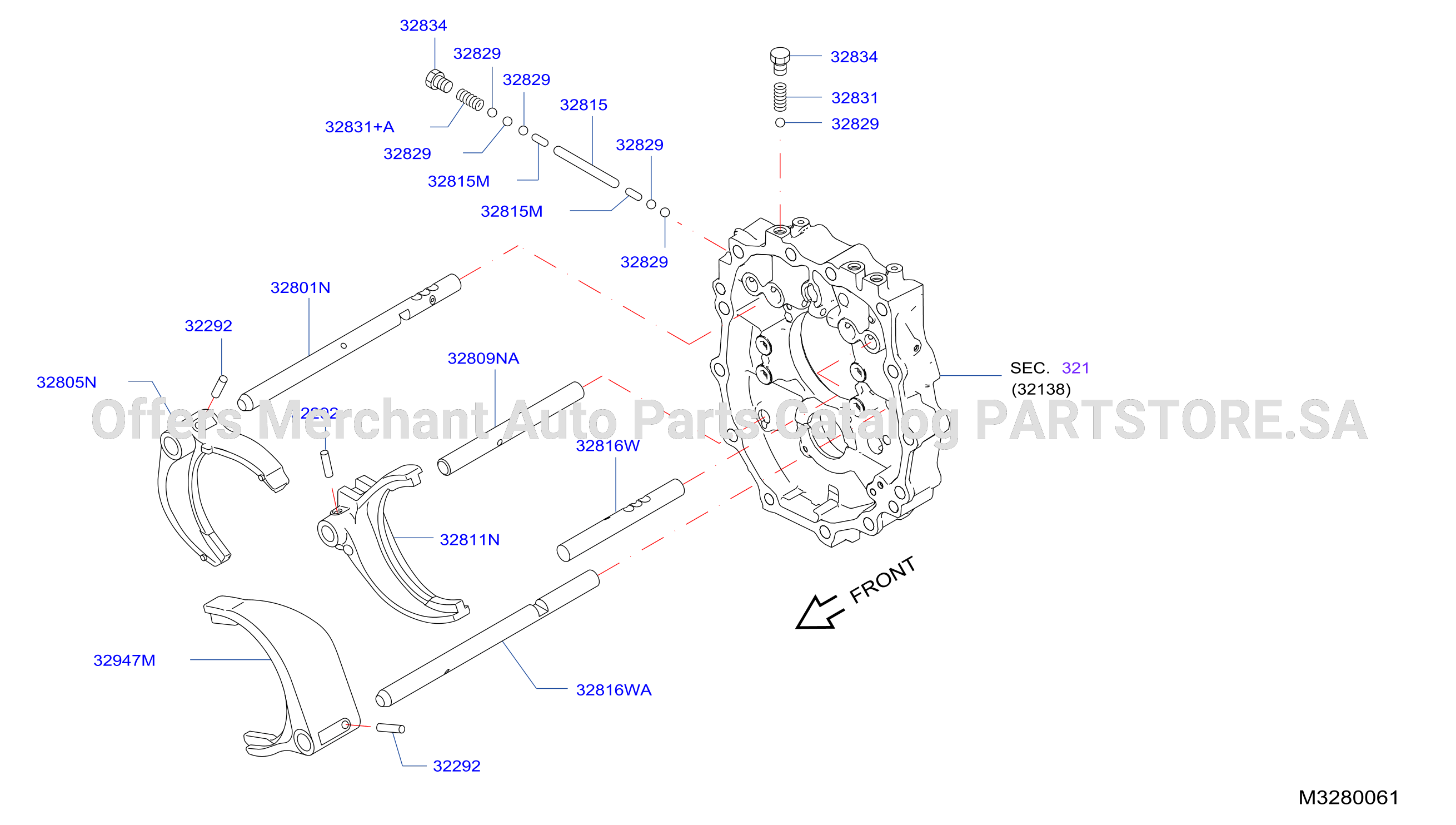 Transmission Shift Control 6Mt Striking Rod Shift Fork