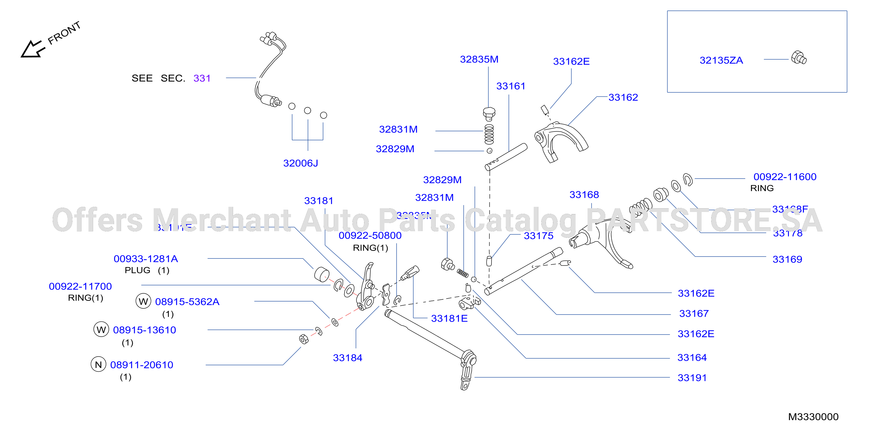 Transfer Shift Lever Fork Control 1099 0202 Ka24E Td27T