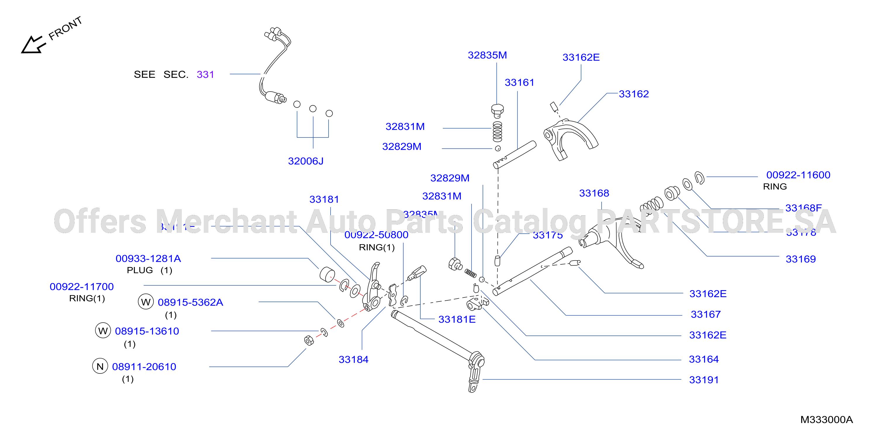 Transfer Shift Lever Fork Control 0202 Ka24E Td27T