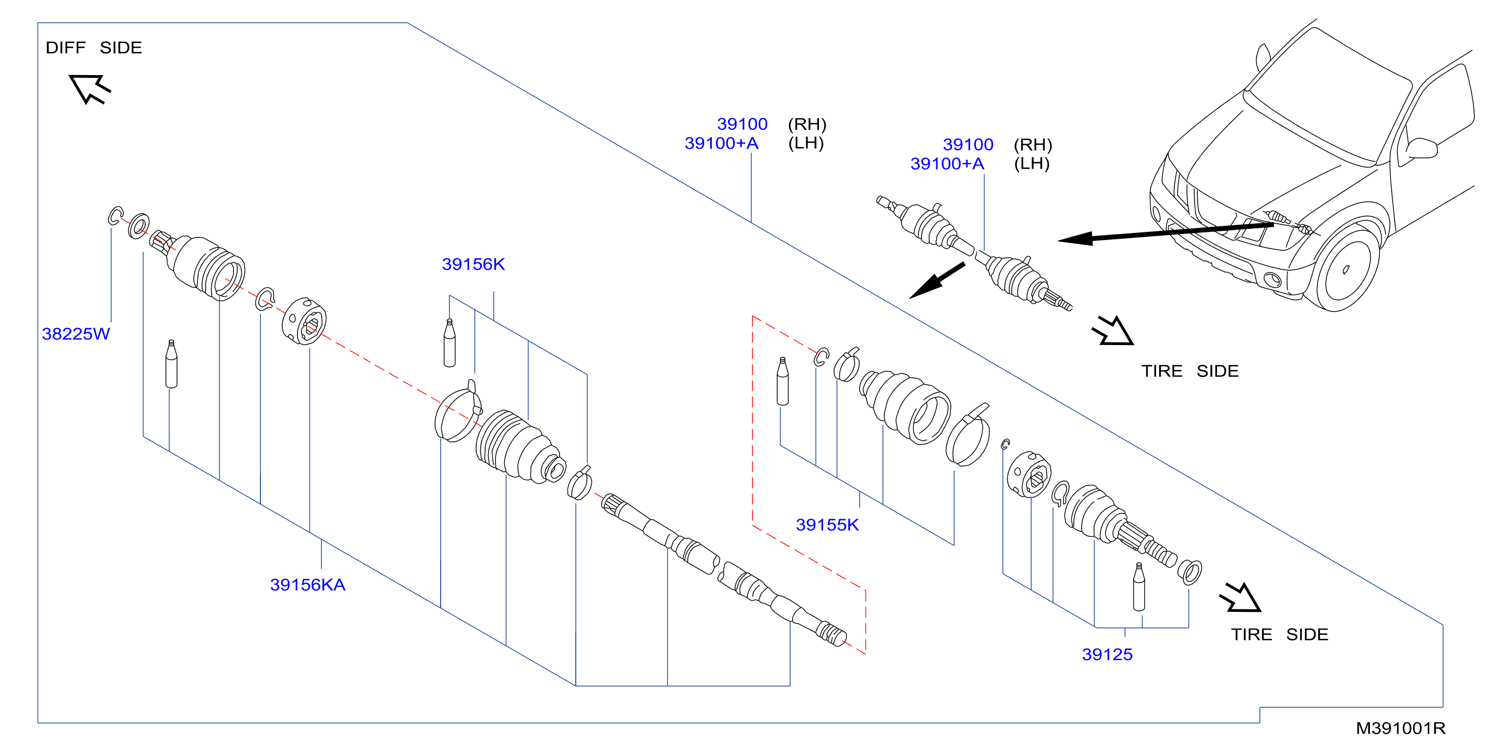 Front Drive Shaft Rh Lh Side