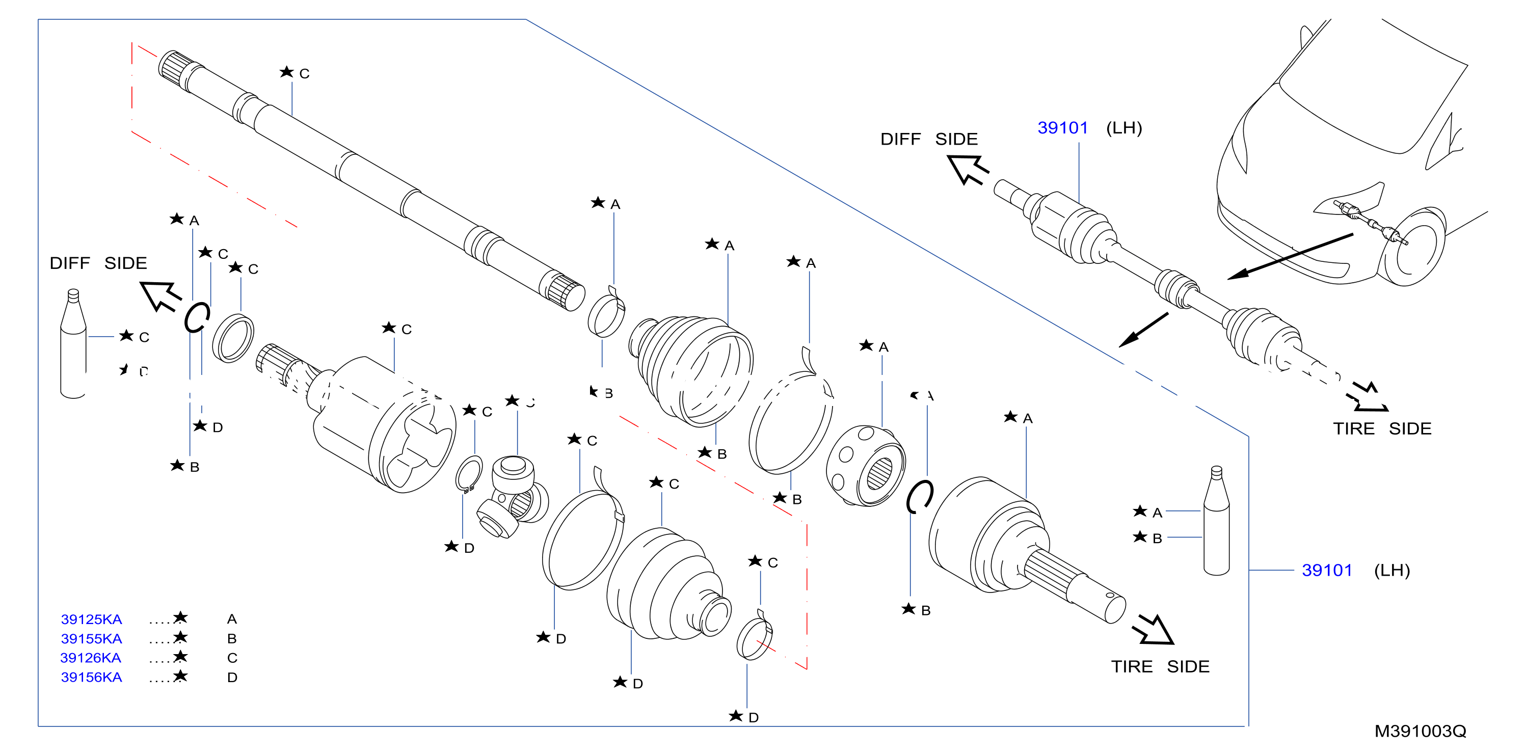 Front Drive Shaft K9K 5Mt Lh Side