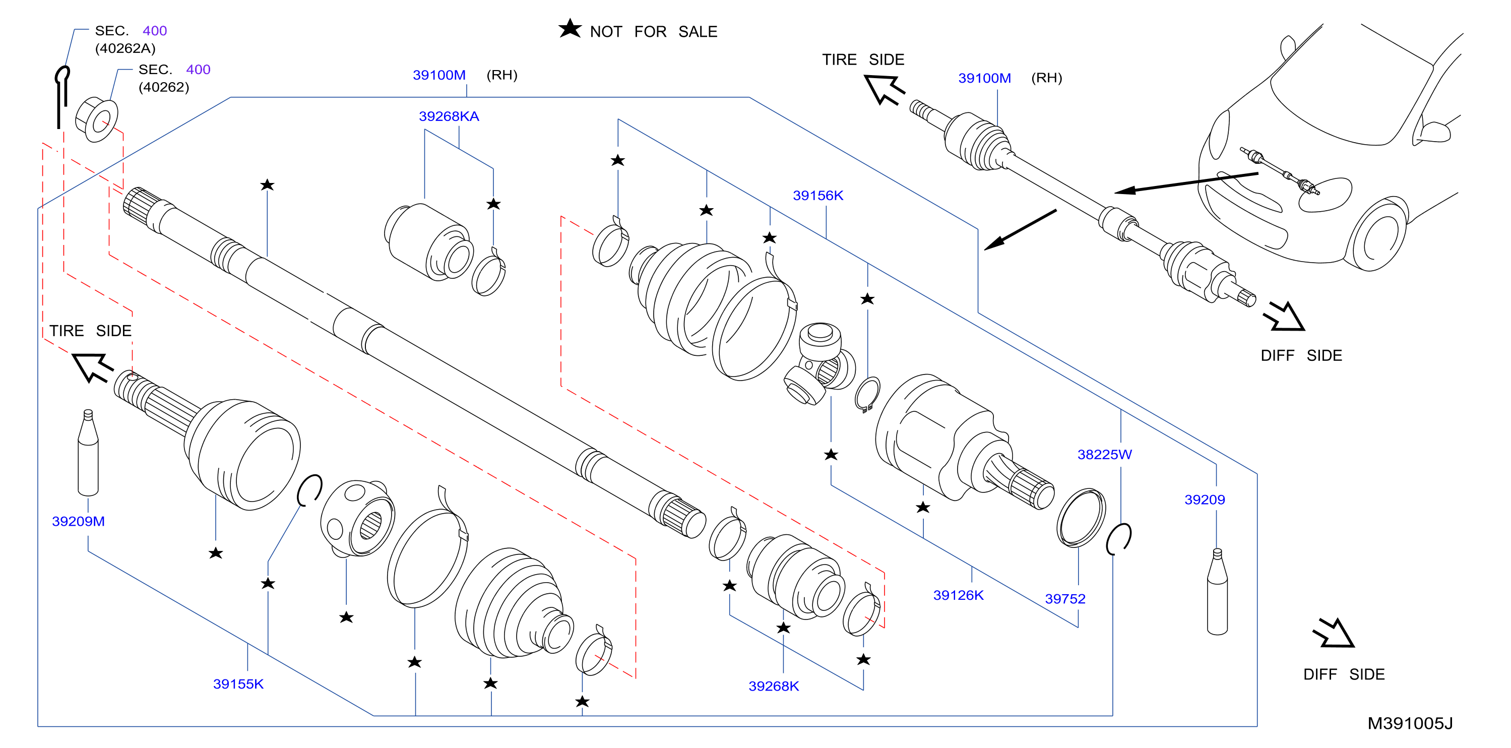 Front Drive Shaft Rh Side W / Dynamic Damer Kit Hr09Det