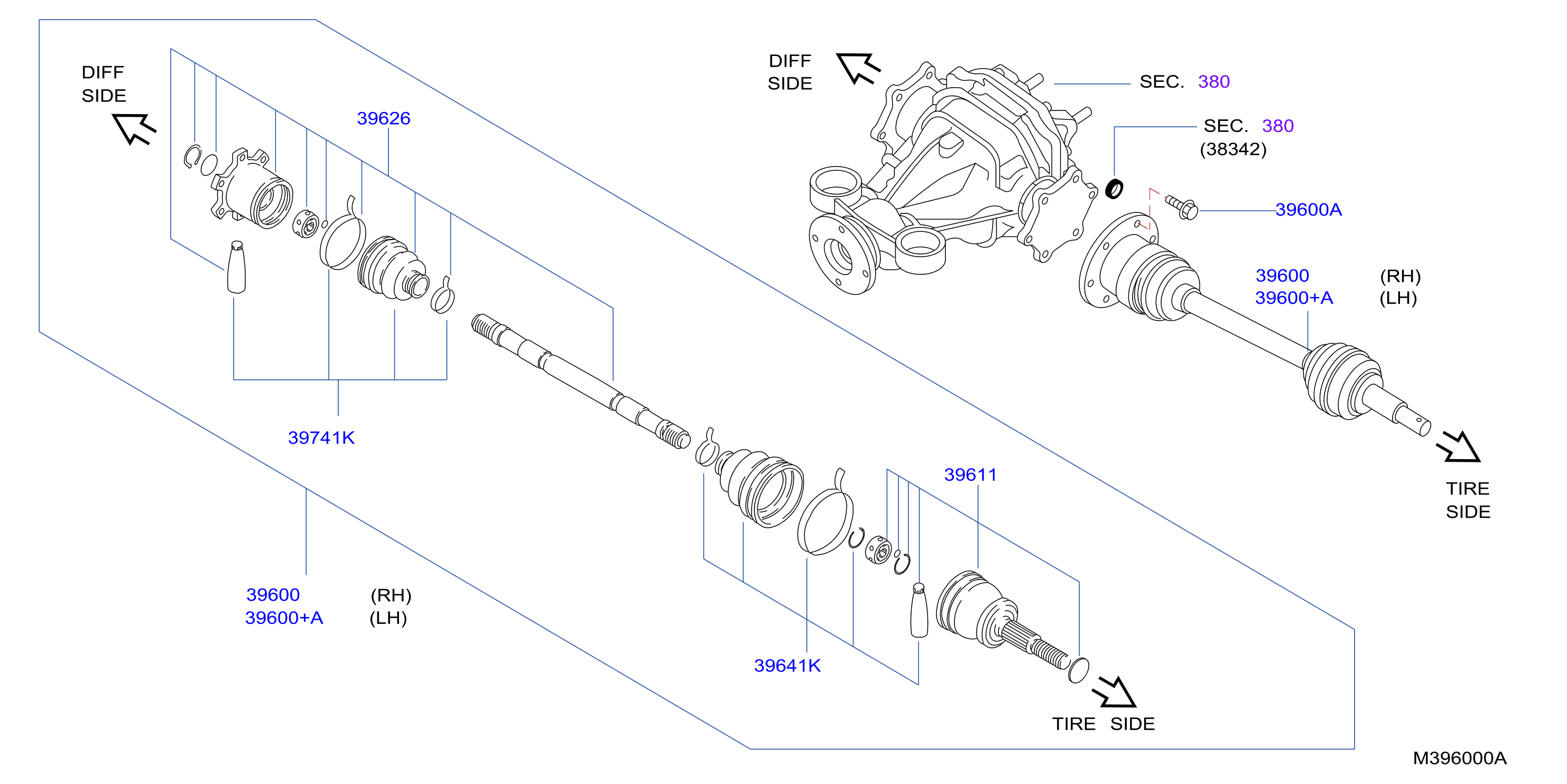 Rear Drive Shaft Rh Lh Side