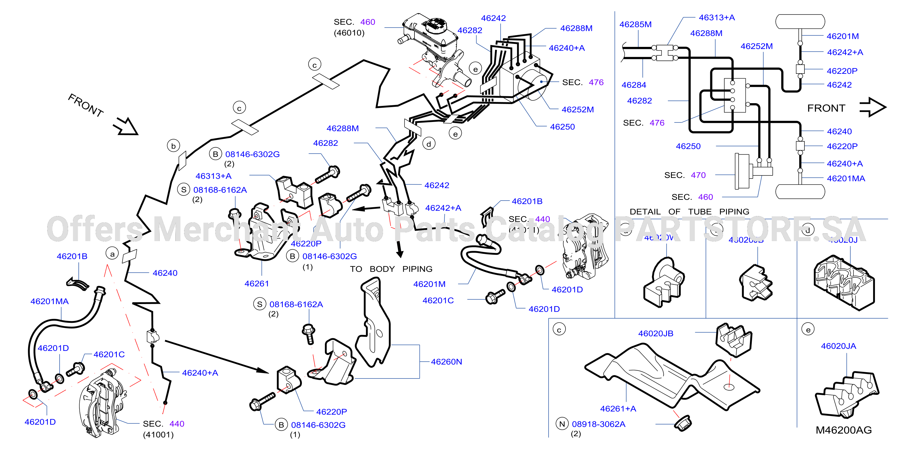 Brake Piping Control Front Piping
