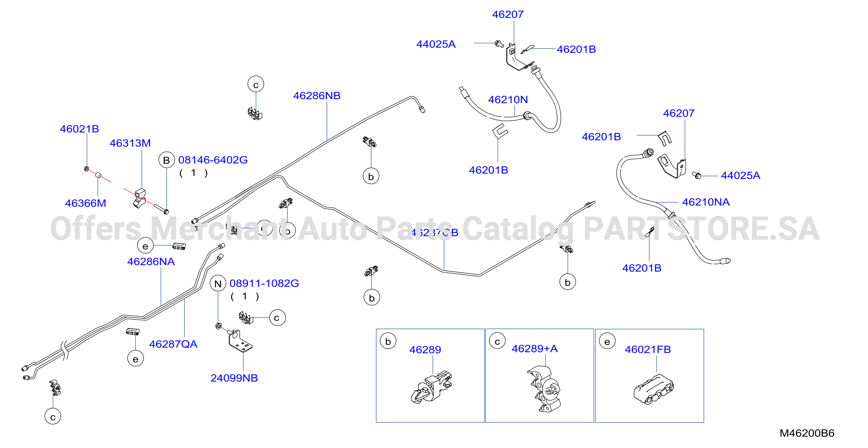 Brake Piping Control Rear Piping Lwb