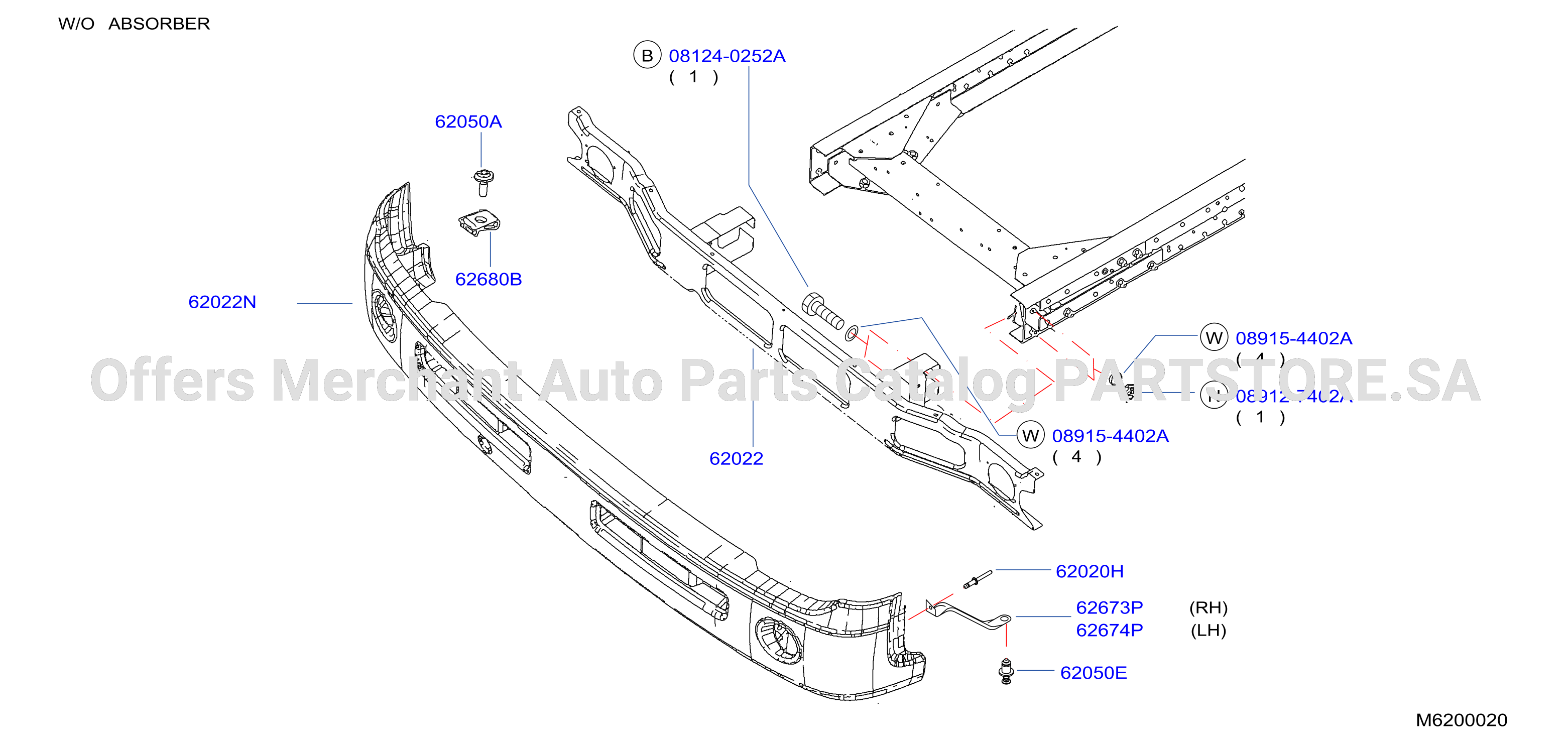 Front Bumper W / O Absorber