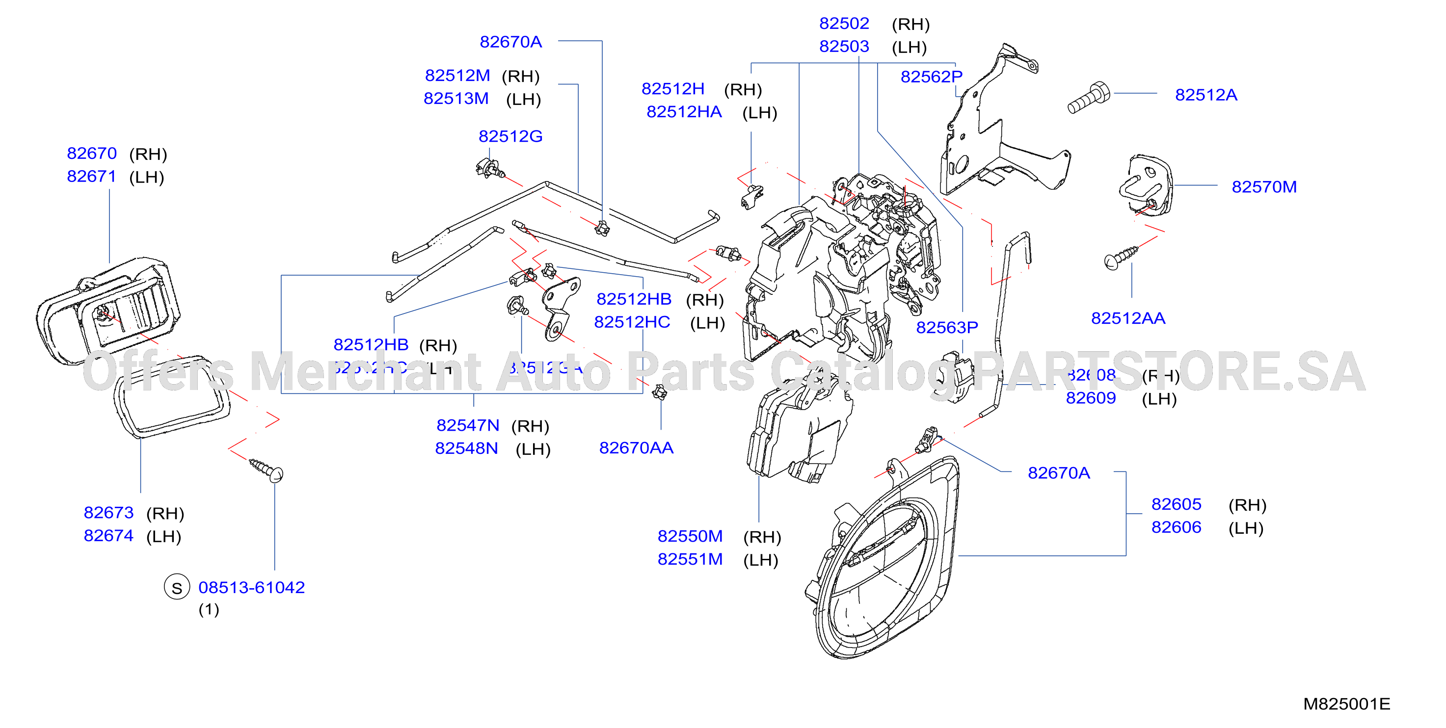 Rear Door Lock Handle