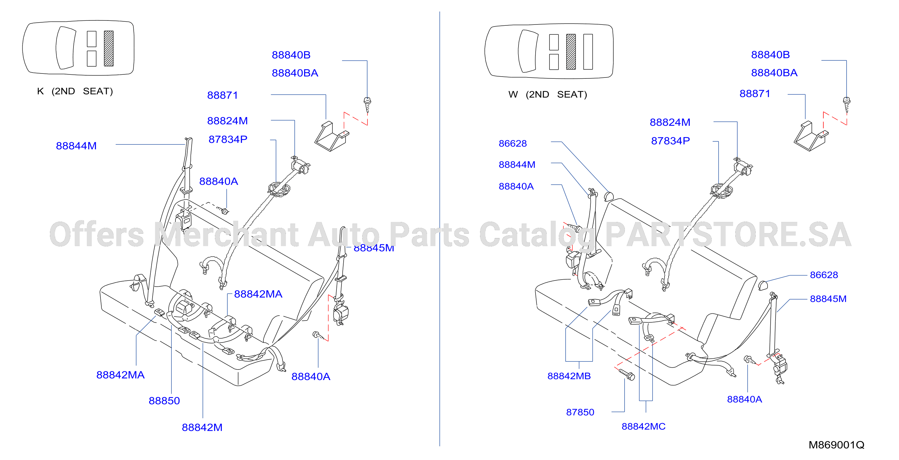 Rear Seat Belt 2Nd Seat
