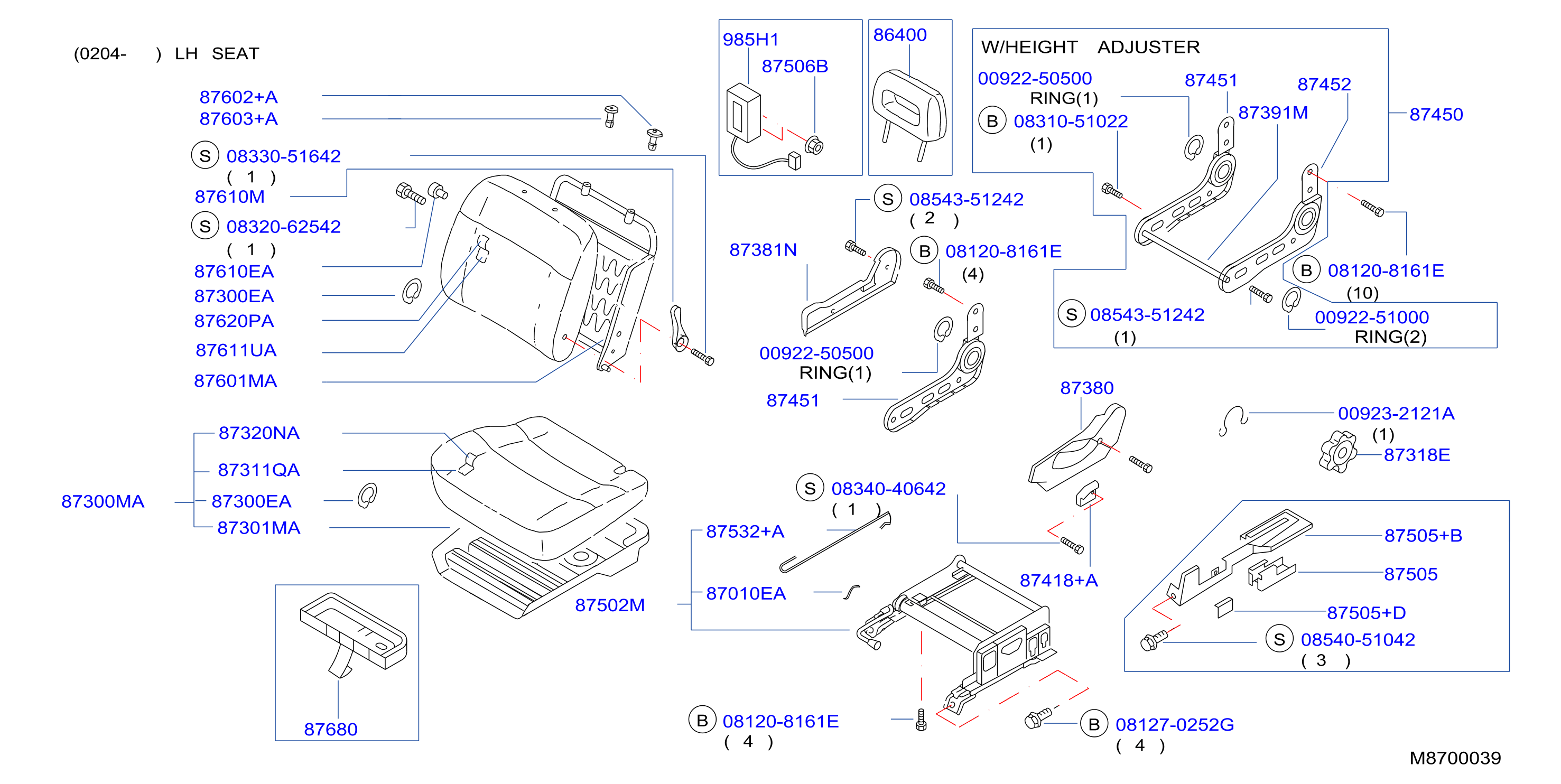 Front Seat Lh Seat W / Airbag