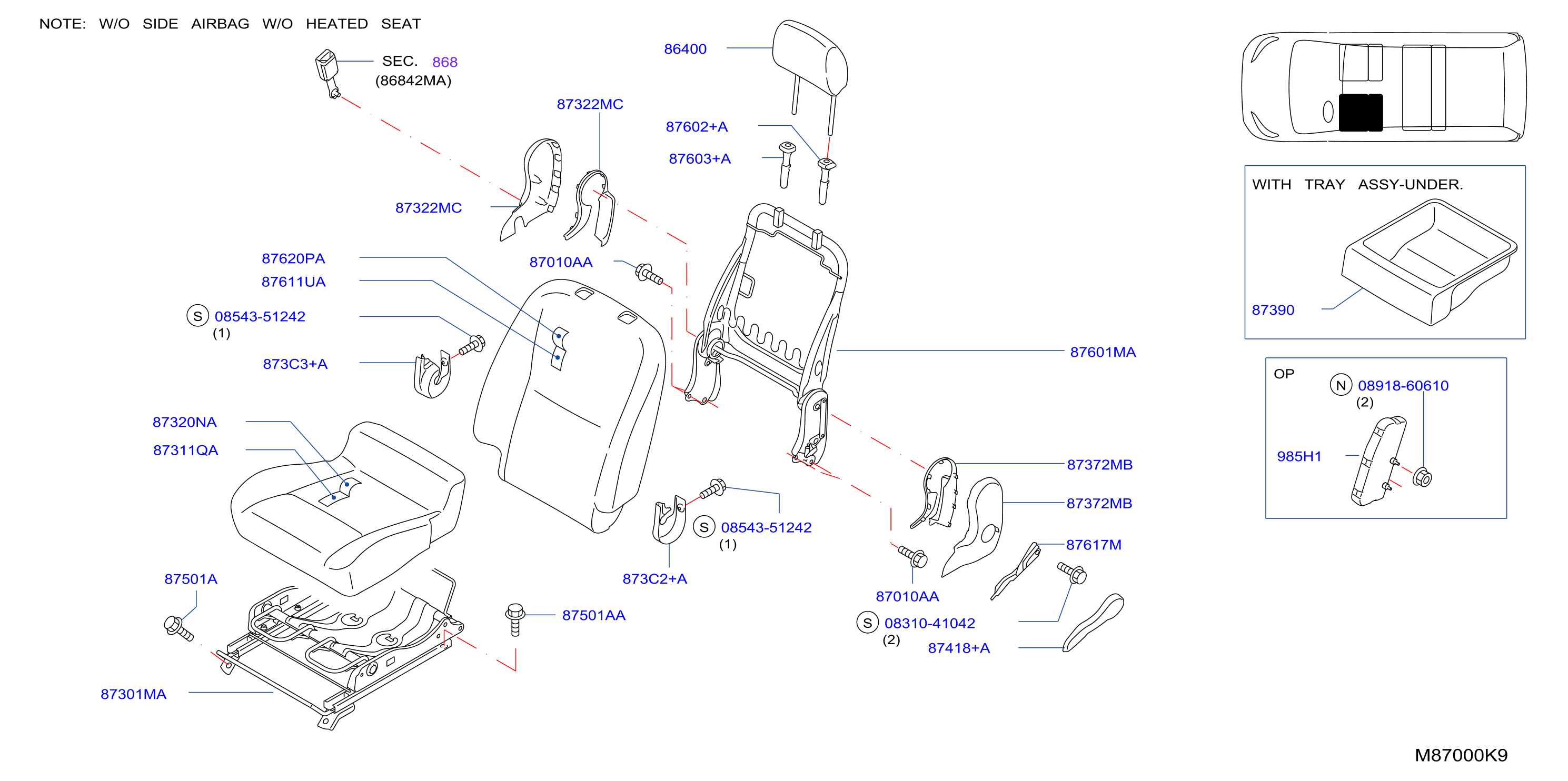 Front Seat Lh Seat W / O Side Airbag W / O Heated Seat