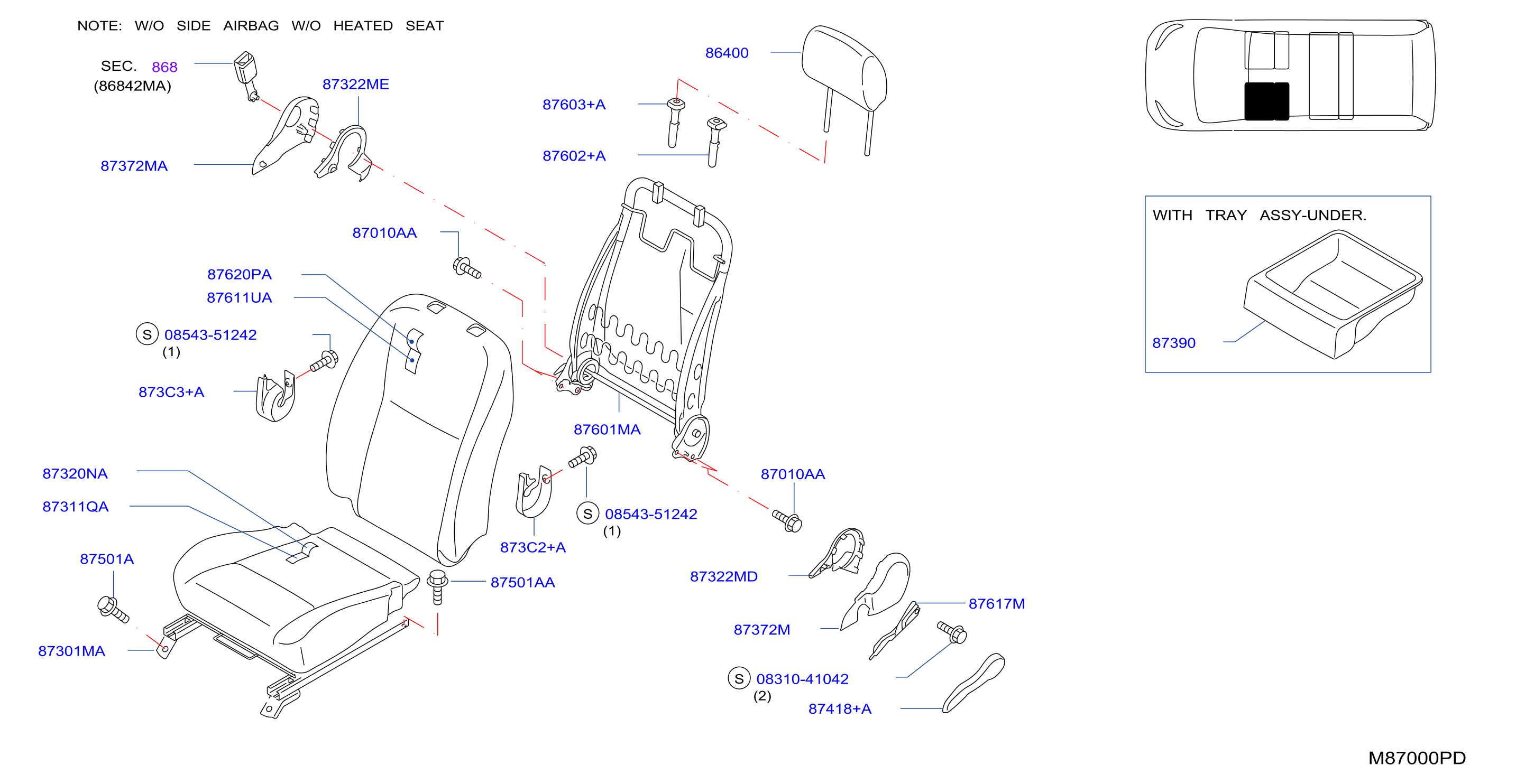 Front Seat Lh Seat W / O Side Airbag W / O Heated Seat