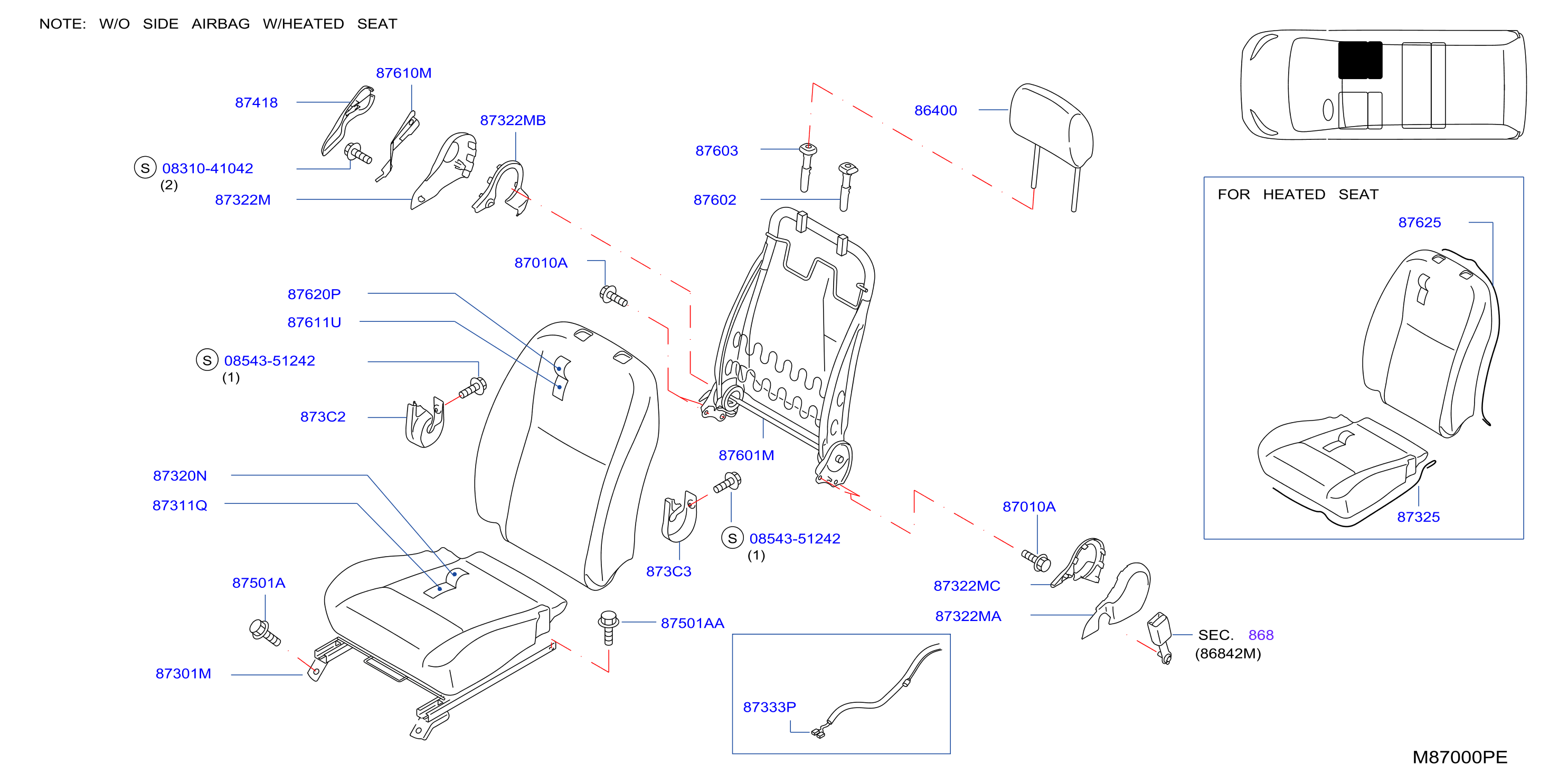 Front Seat Rh Seat W / O Side Airbag W / Heated Seat