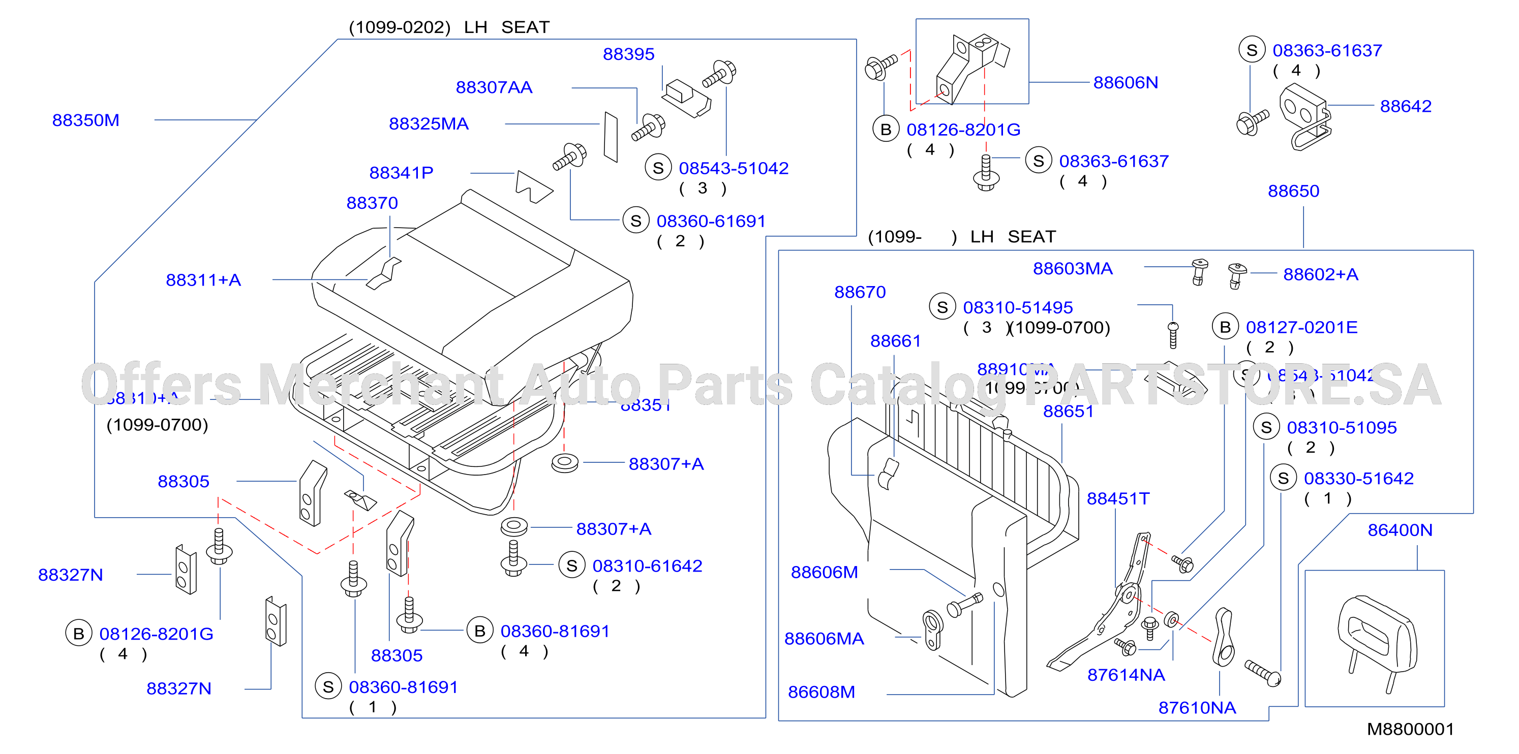 Rear Seat 1099 0202 Lh Seat