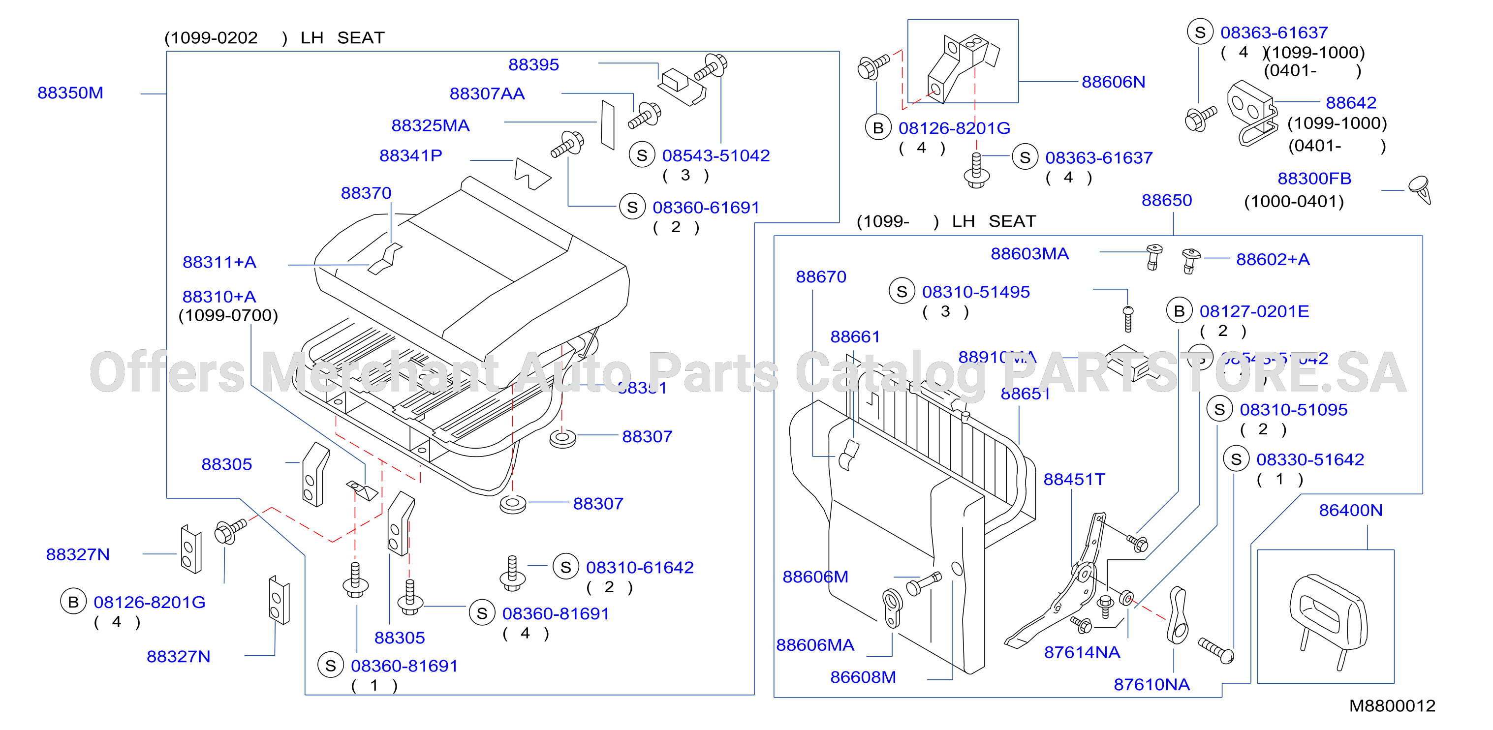 Rear Seat 1099 0202 Lh Seat