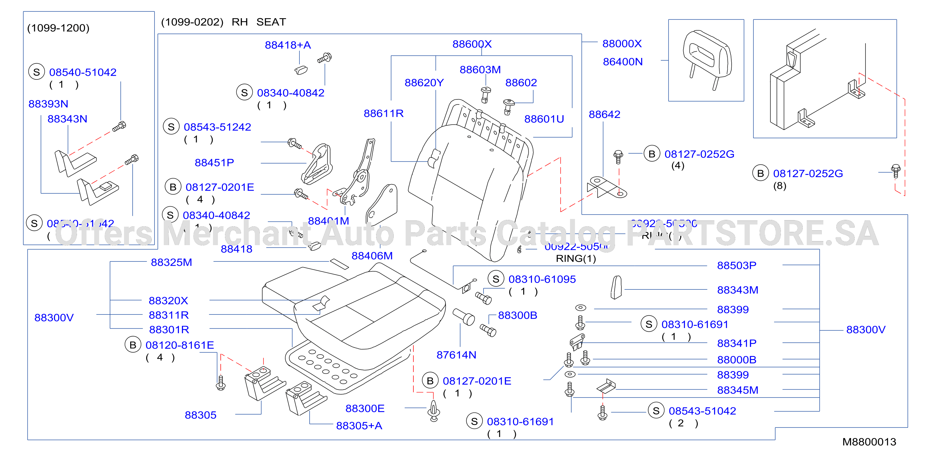 Rear Seat 1099 0202 Rh Seat