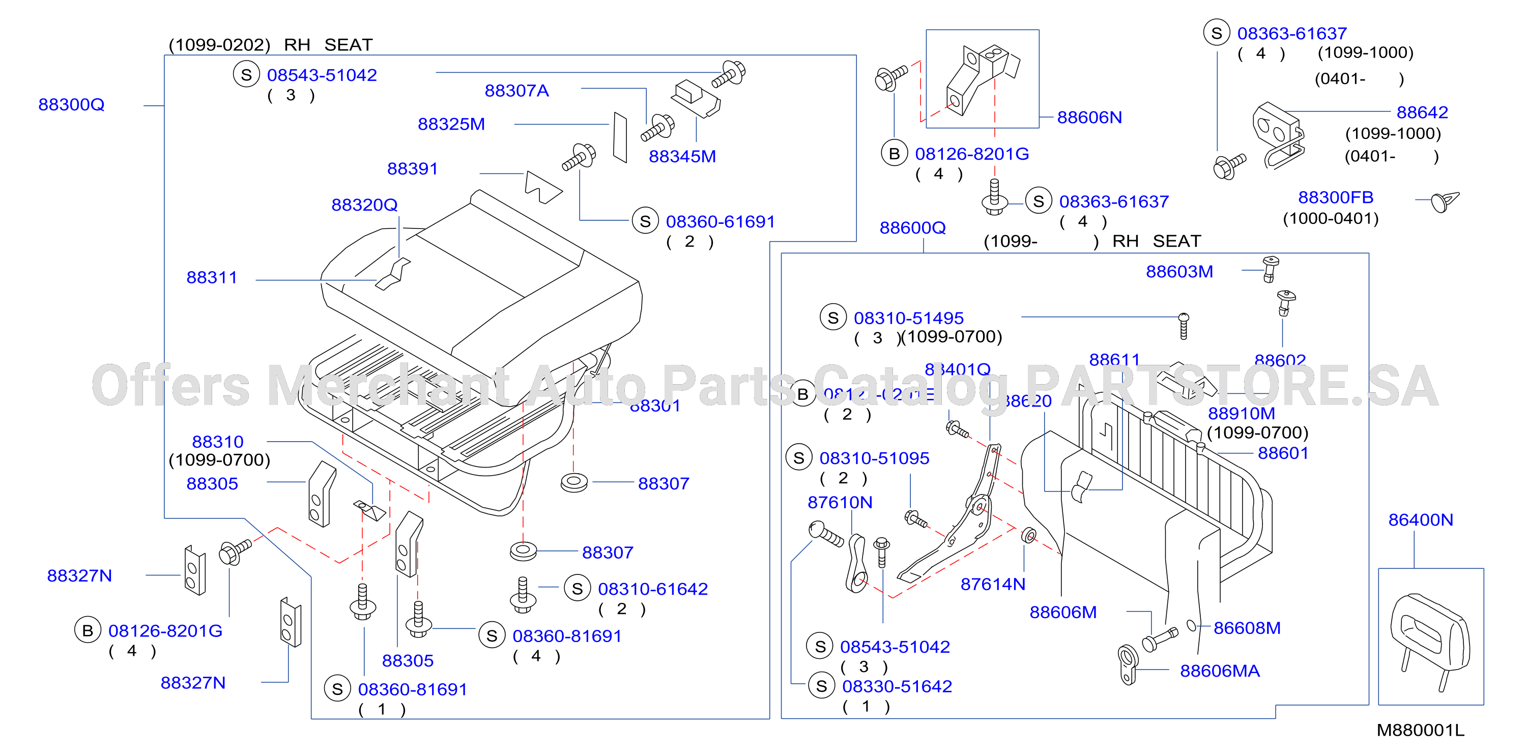 Rear Seat 1099 0202 Rh Seat