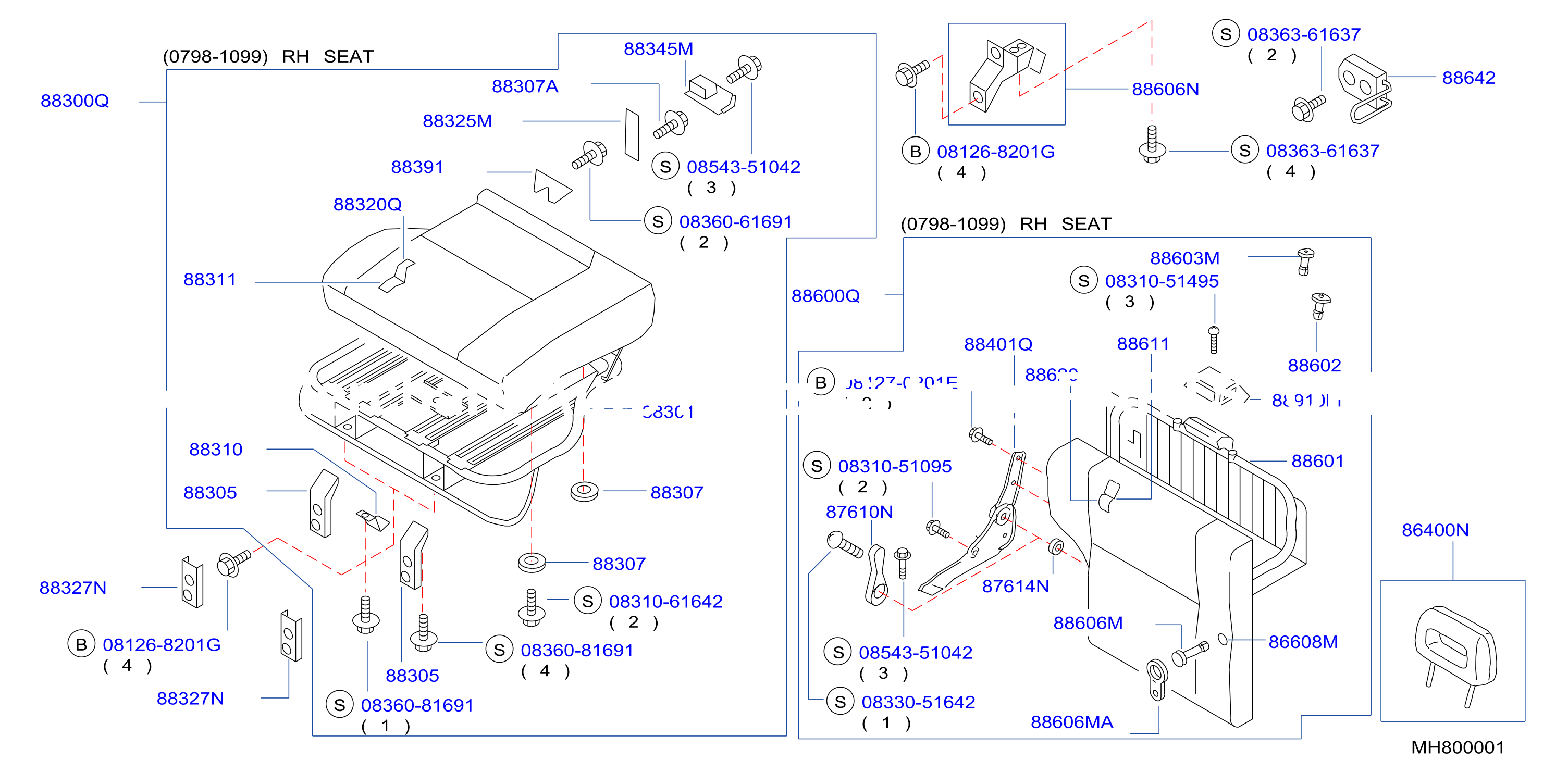 Rear Seat 0798 1099 Rh Seat