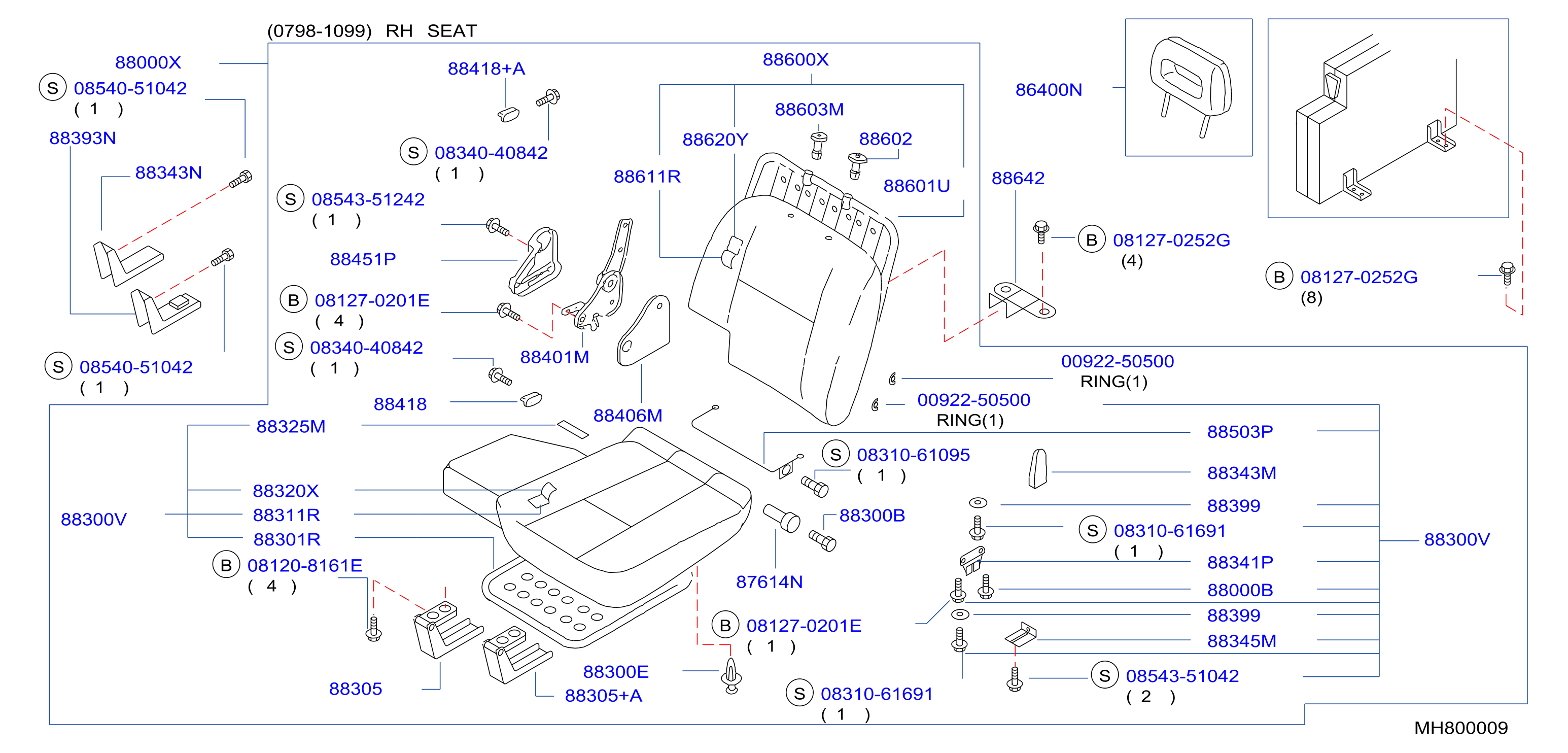 Rear Seat 0798 1099 Rh Seat