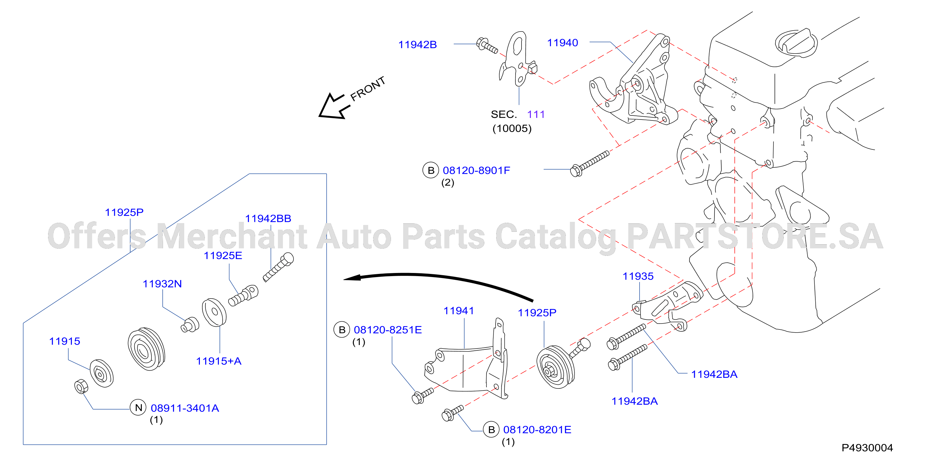 Power Steering Pump Mounting Air Cleaner