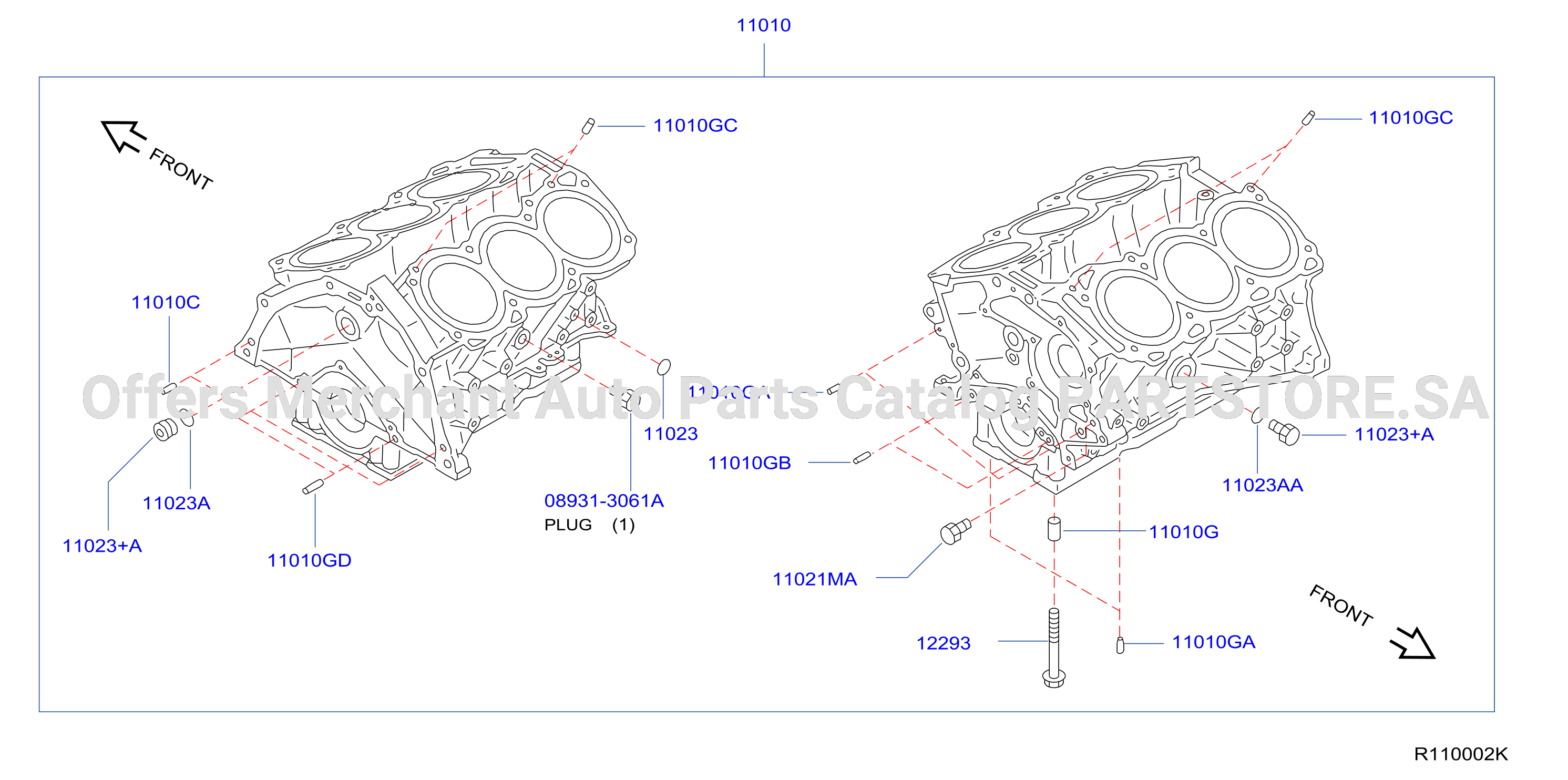 Cylinder Block Oil Pan Block Component Parts