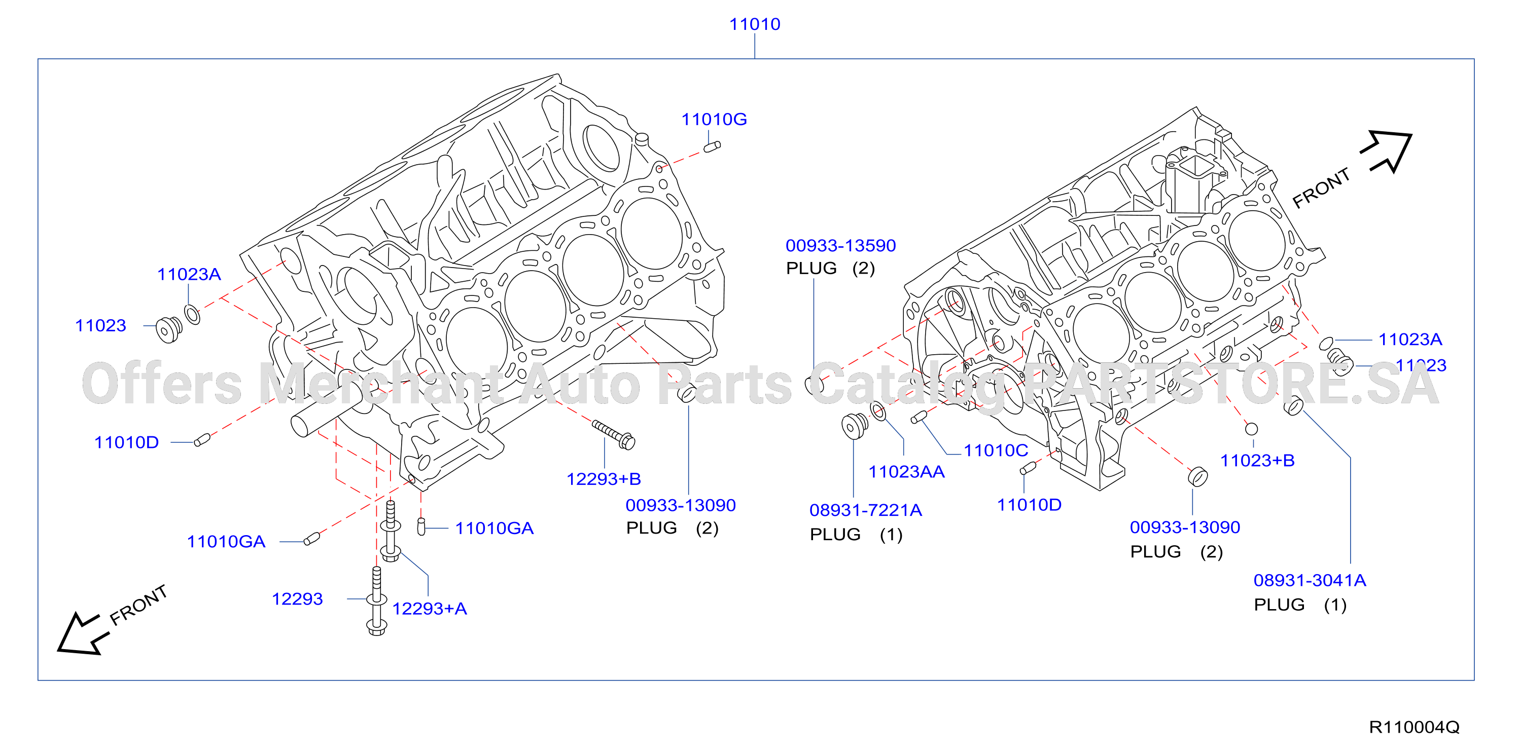Cylinder Block Oil Pan Cylinder Block Component Parts
